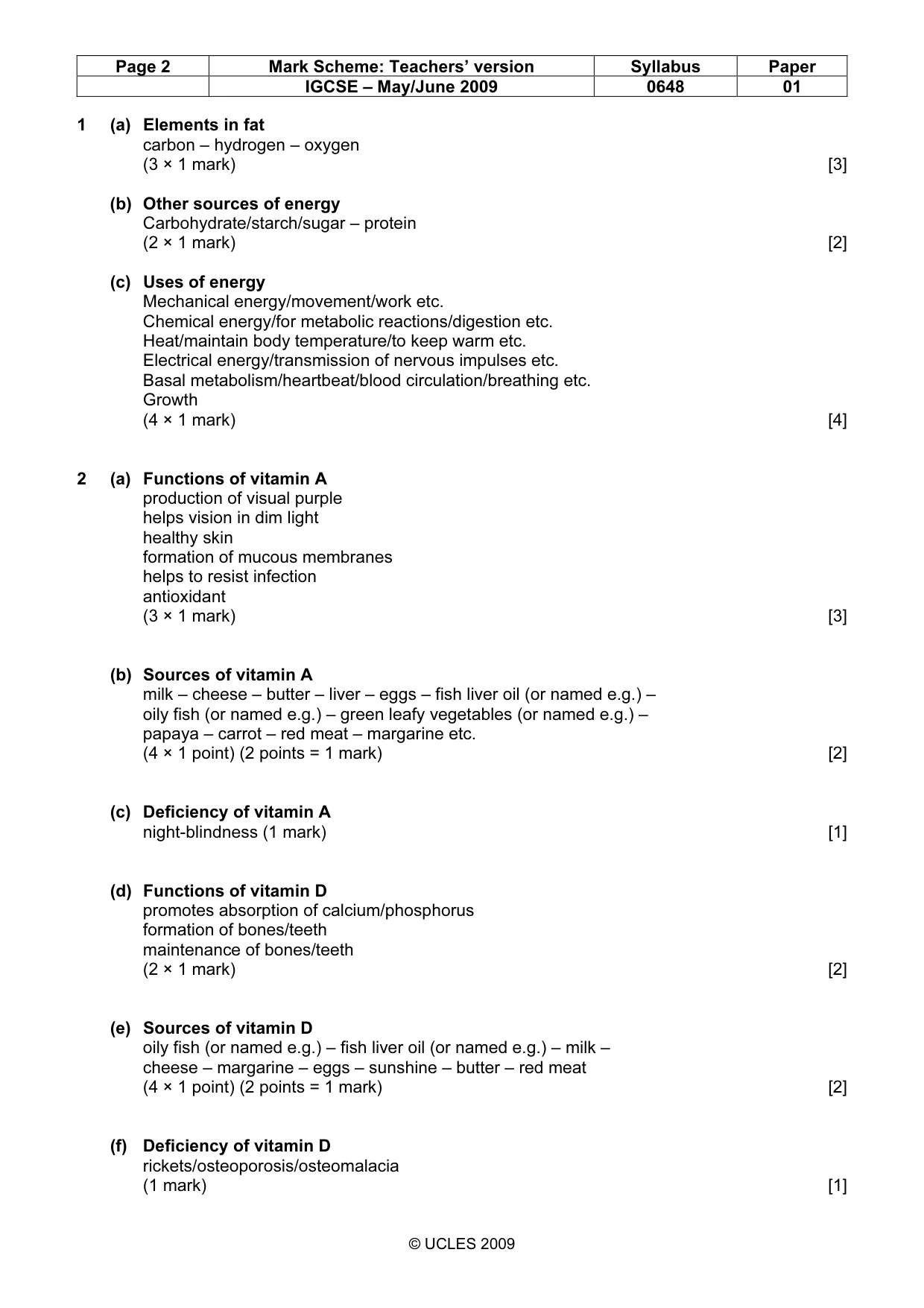 Mark scheme, page 2 of 12