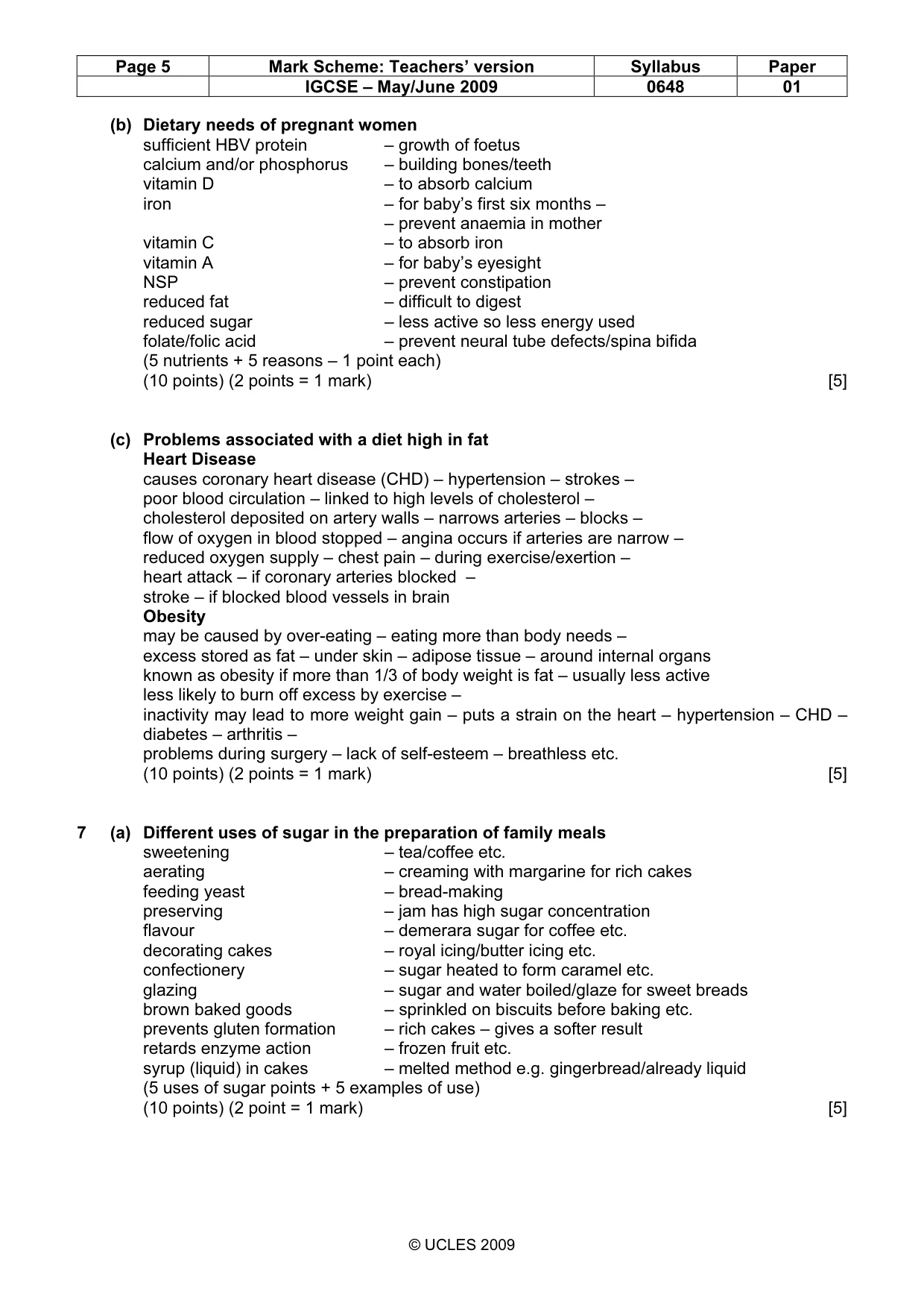 Mark scheme, page 5 of 12