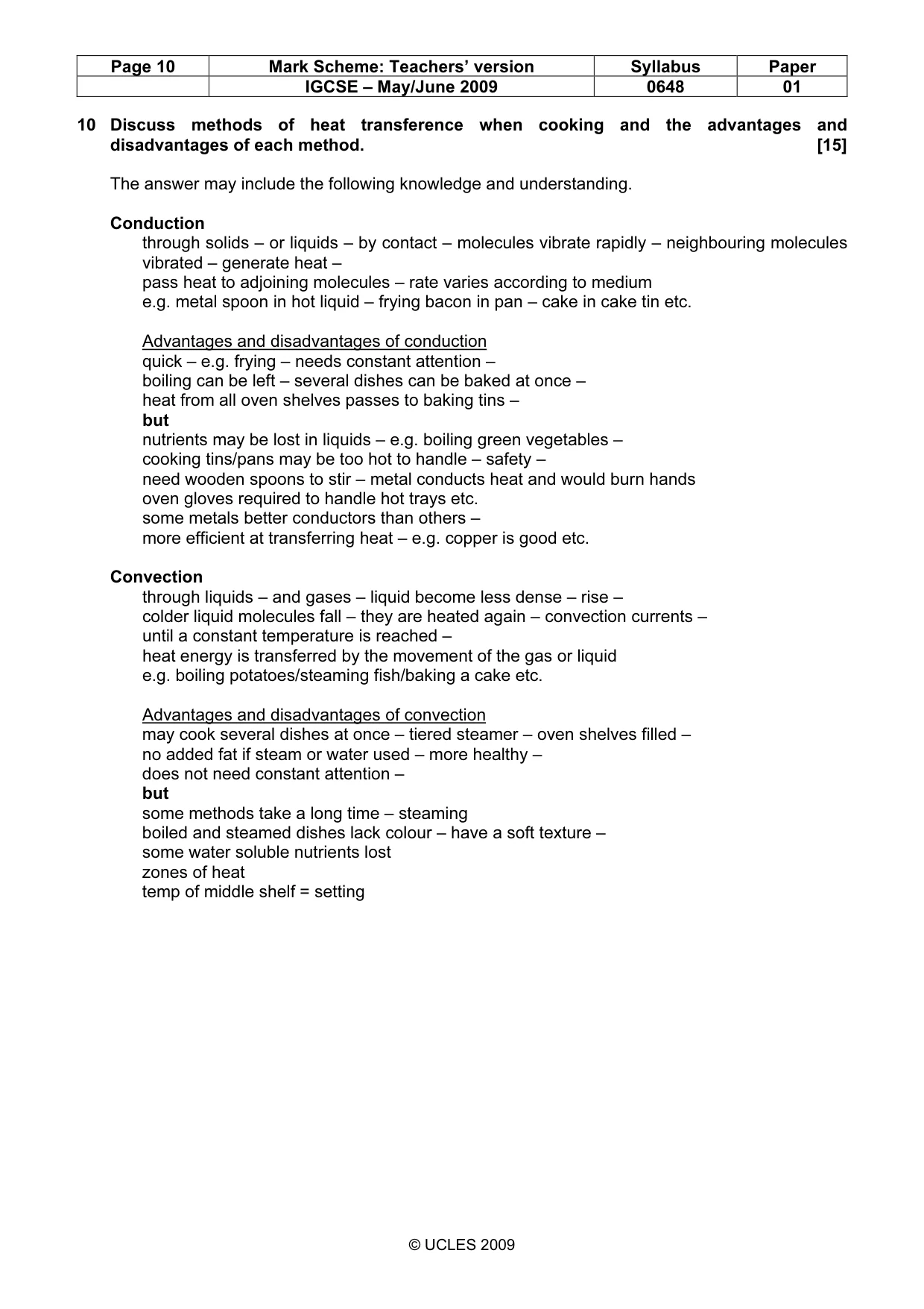 Mark scheme, page 10 of 12