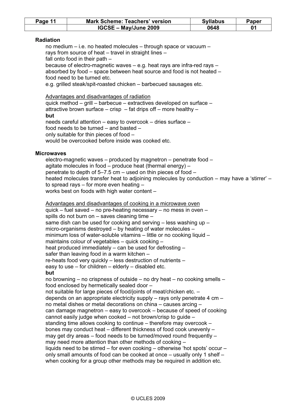 Mark scheme, page 11 of 12