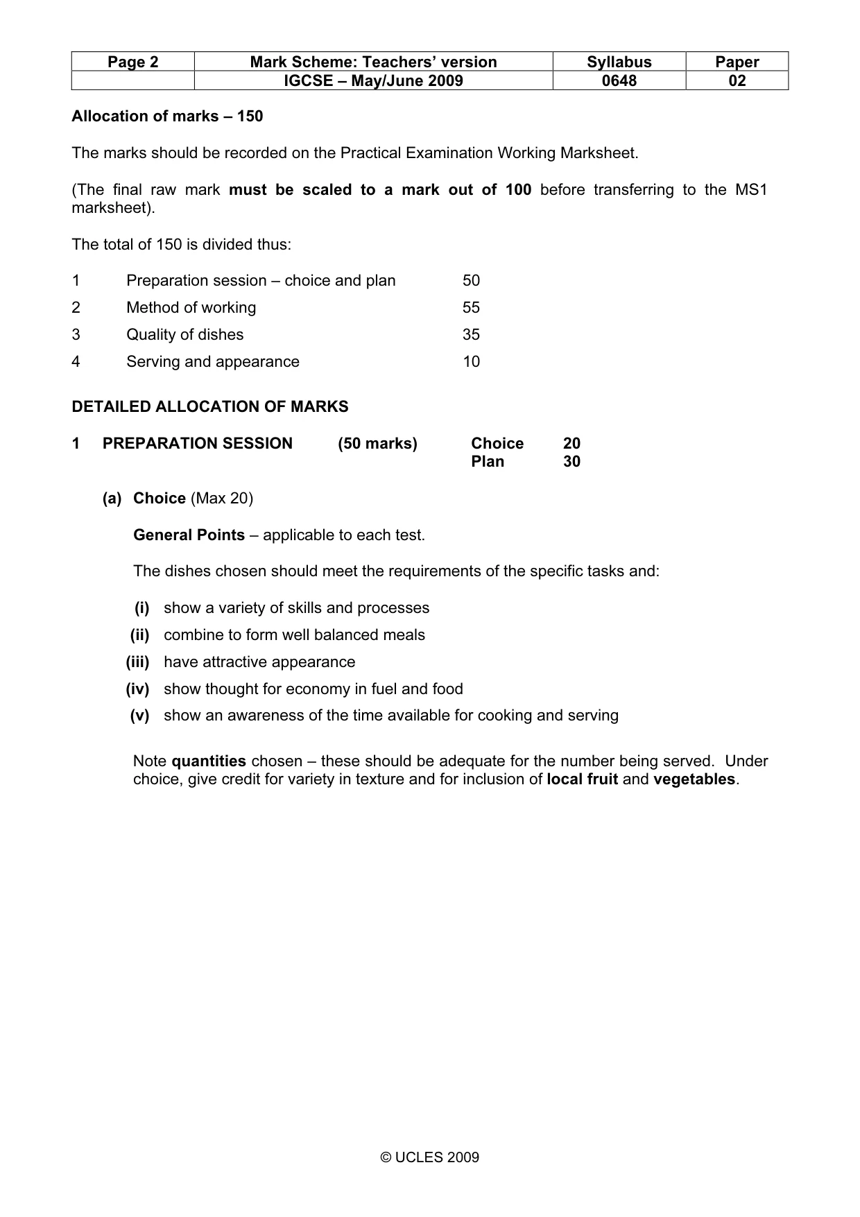 Mark scheme, page 2 of 7