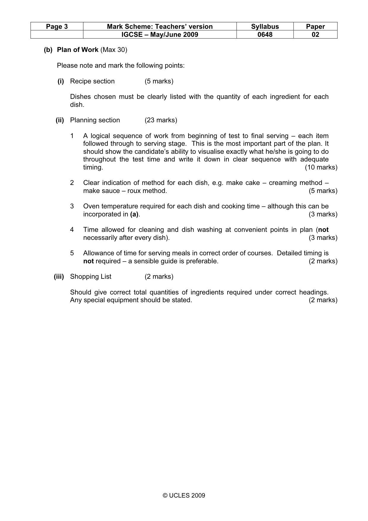Mark scheme, page 3 of 7