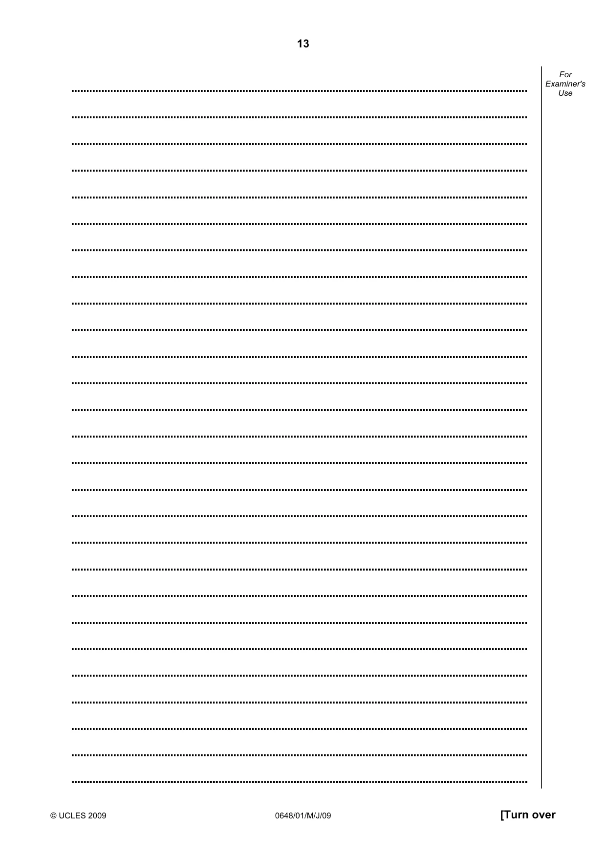 Cambridge IGCSE Food and Nutrition 0648 2009 May/June Paper 1 · Variant 1 question paper, page 13 of 16