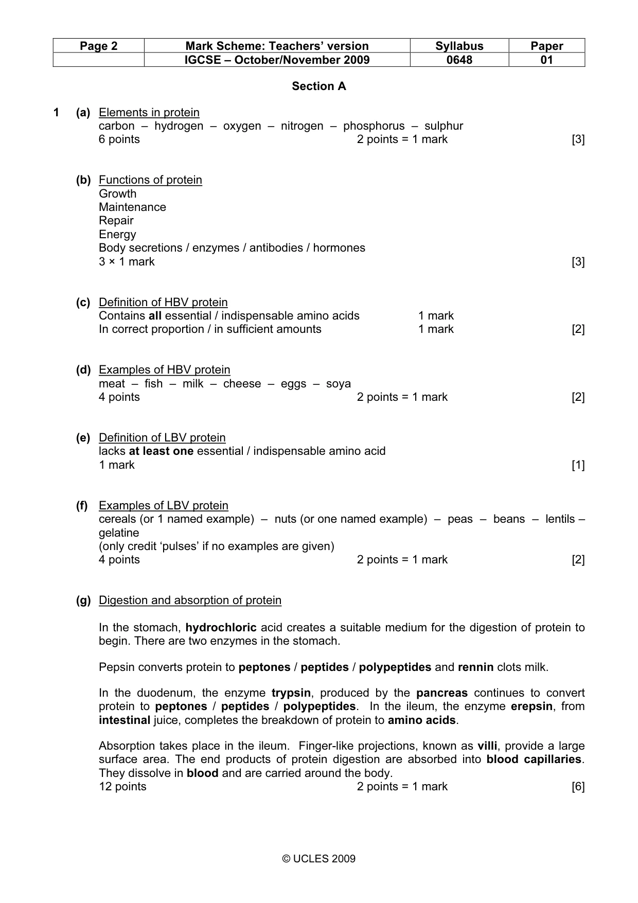 Mark scheme, page 2 of 11