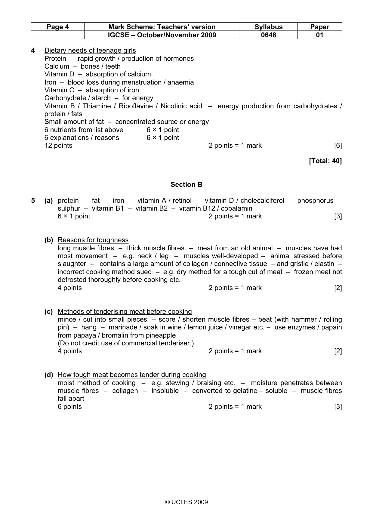 Mark scheme, page 4 of 11