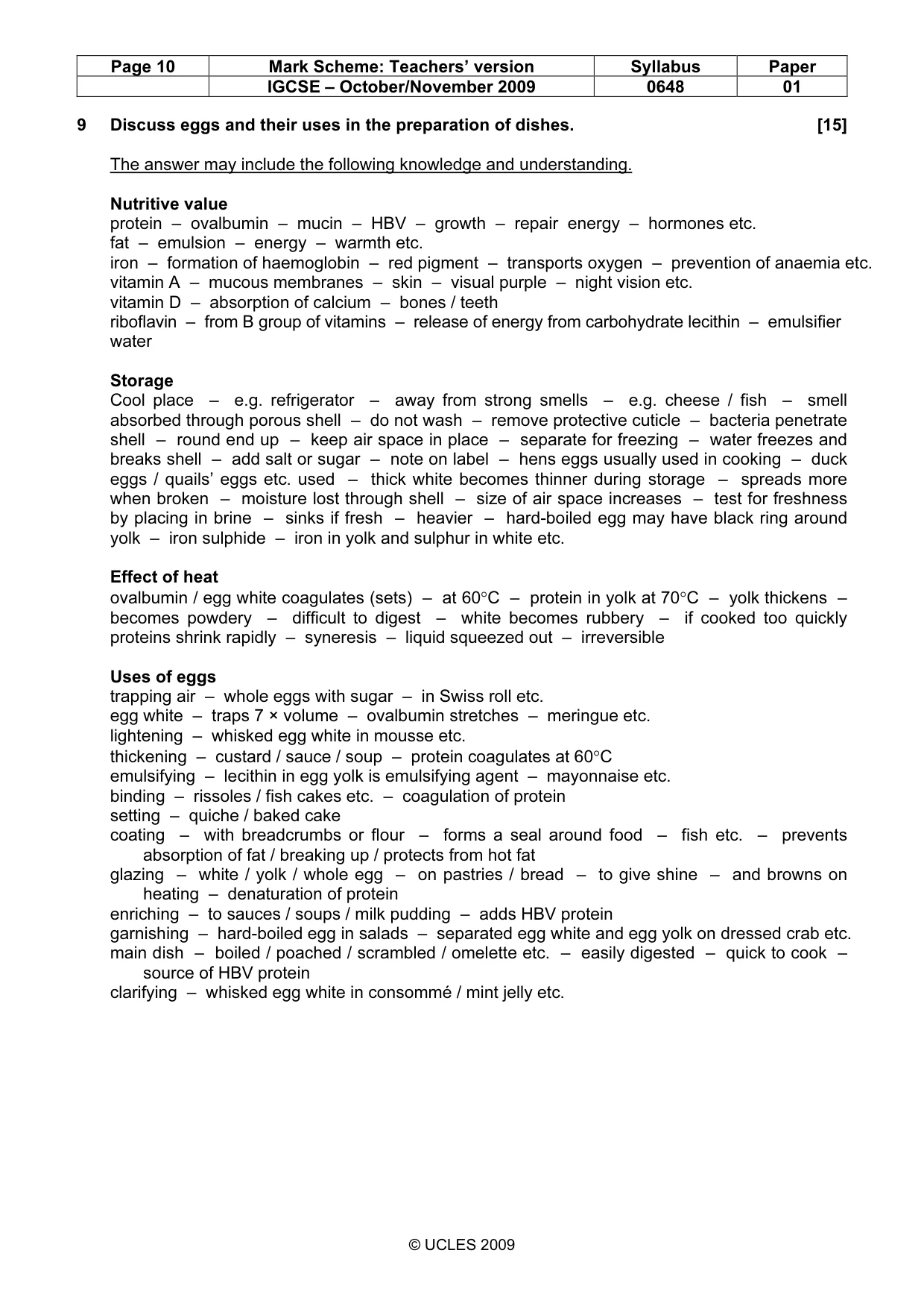 Mark scheme, page 10 of 11