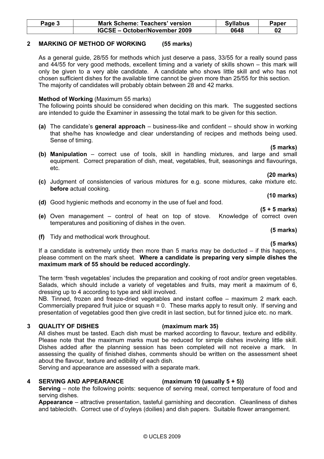 Mark scheme, page 3 of 4