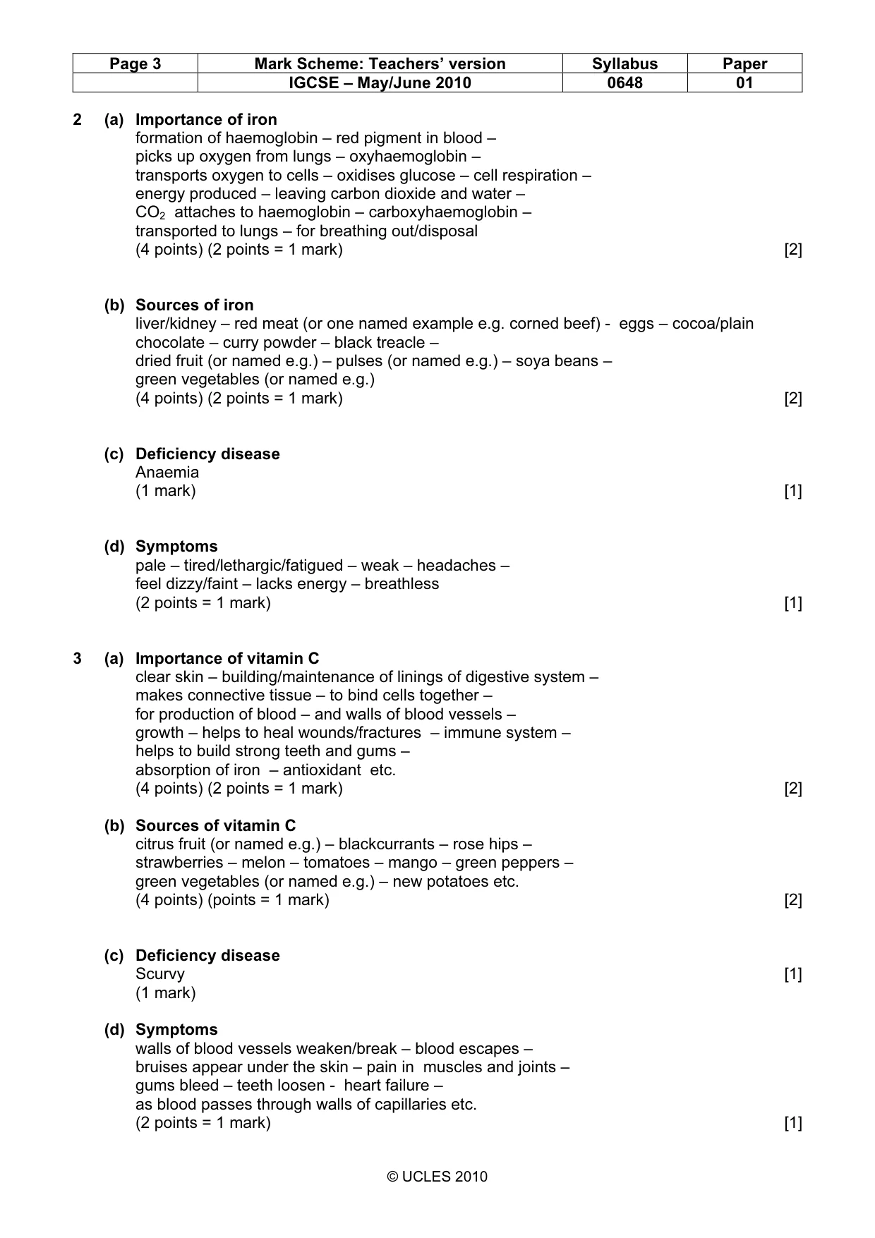 Mark scheme, page 3 of 12