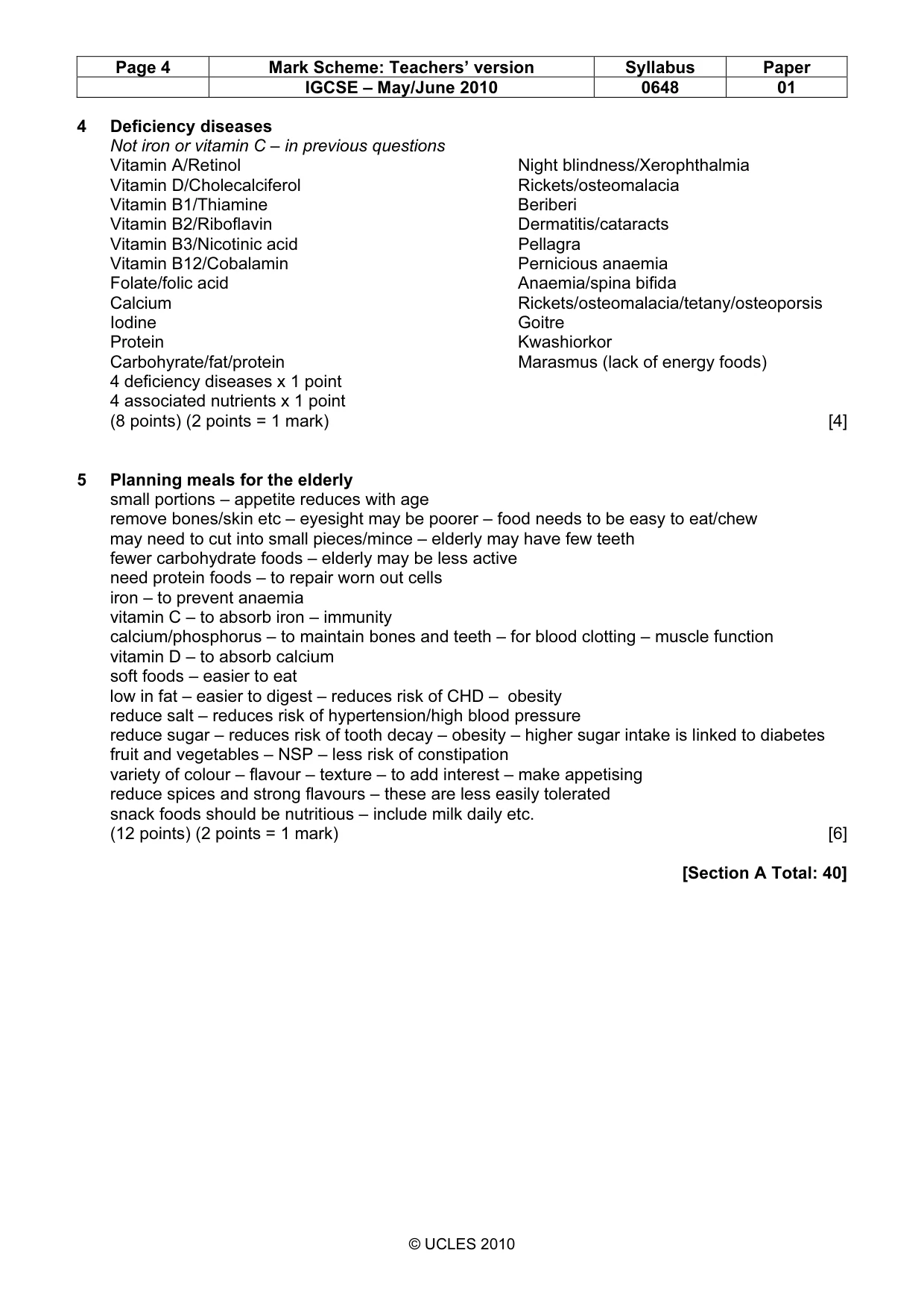 Mark scheme, page 4 of 12