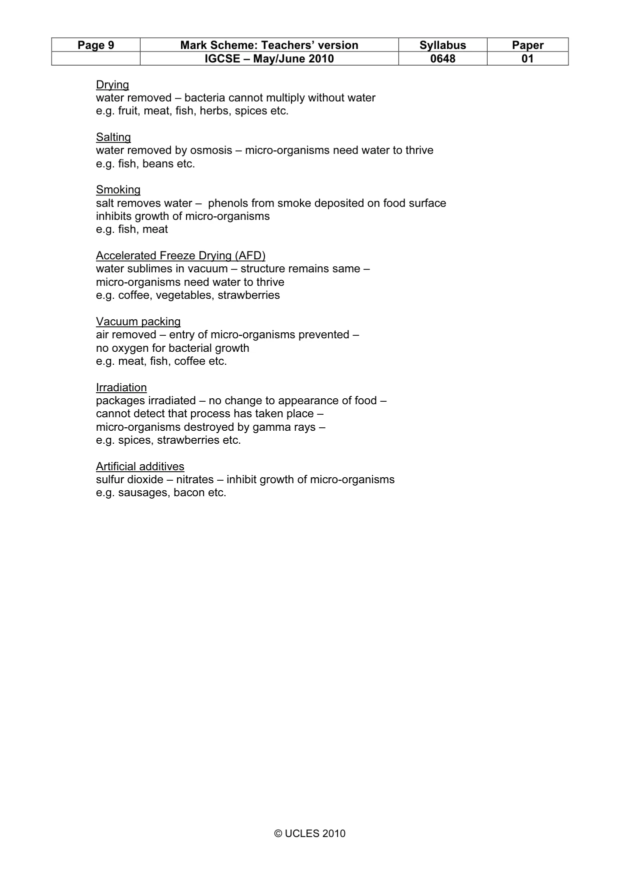 Mark scheme, page 9 of 12