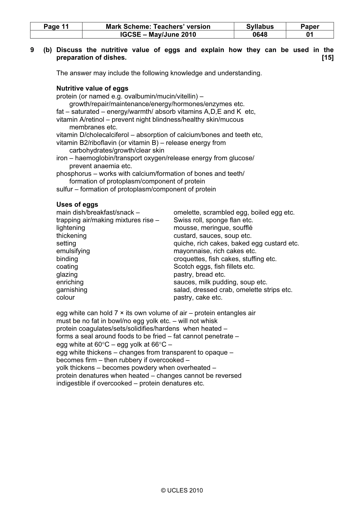 Mark scheme, page 11 of 12