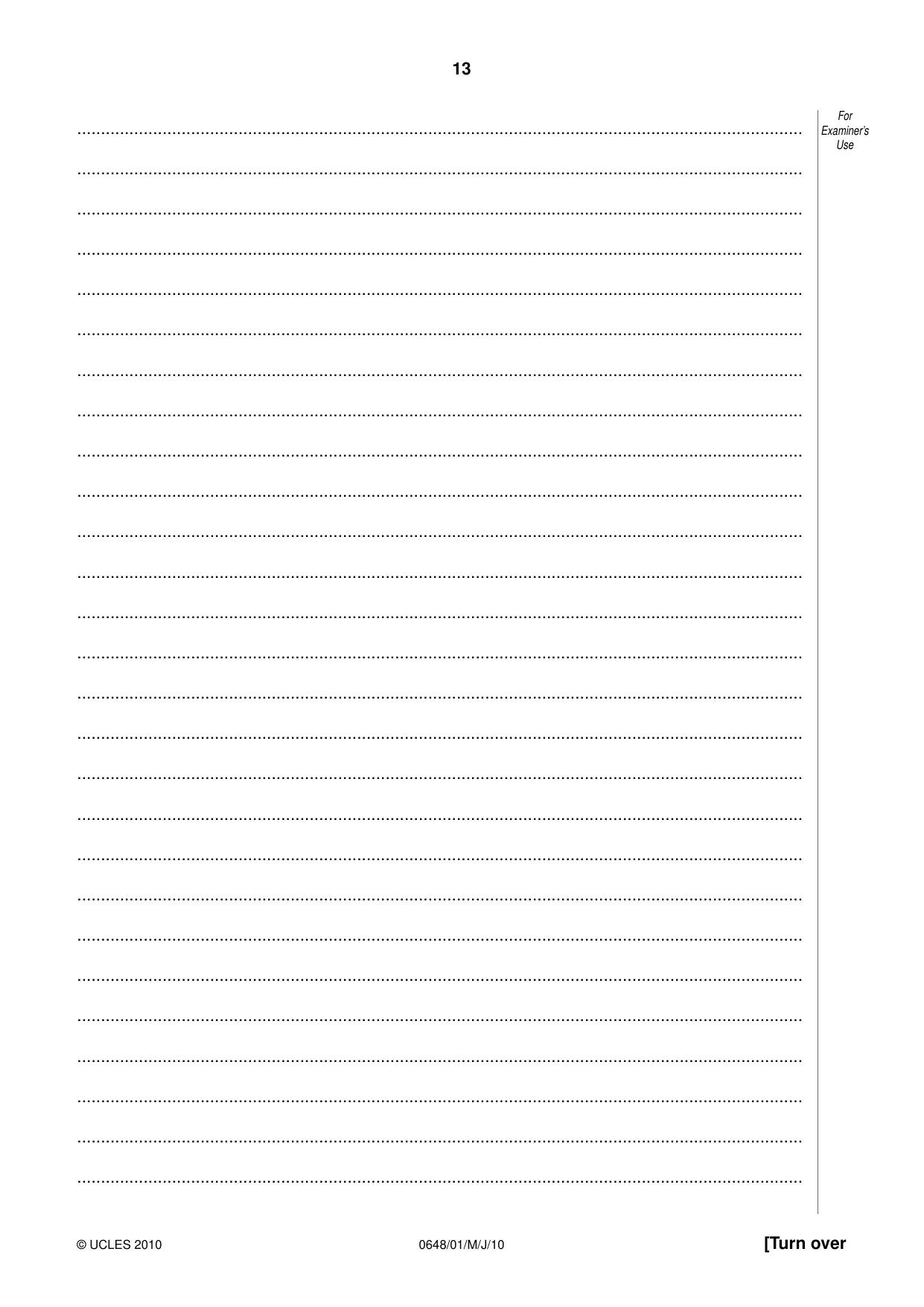 Cambridge IGCSE Food and Nutrition 0648 2010 May/June Paper 1 · Variant 1 question paper, page 13 of 16