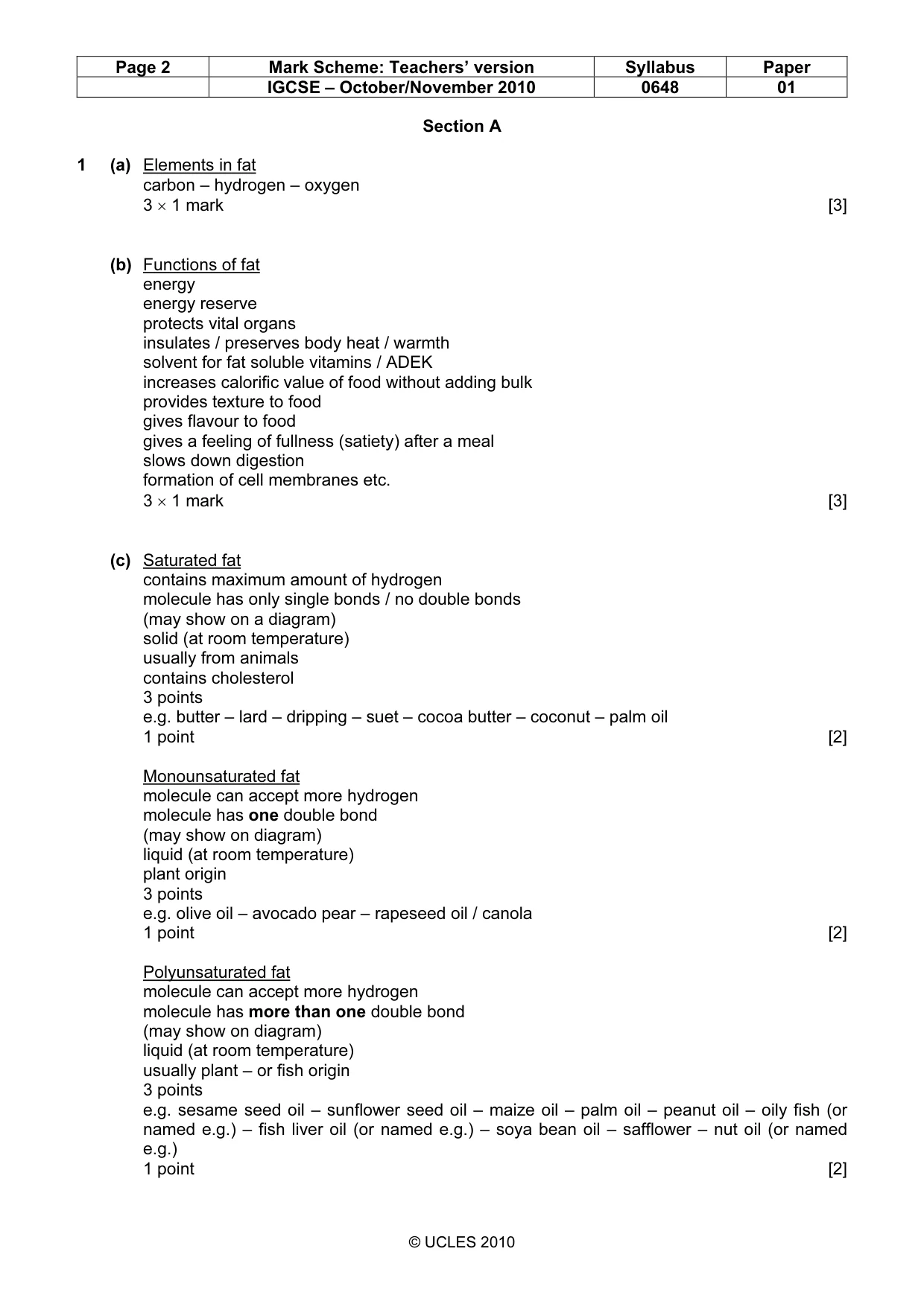 Mark scheme, page 2 of 11