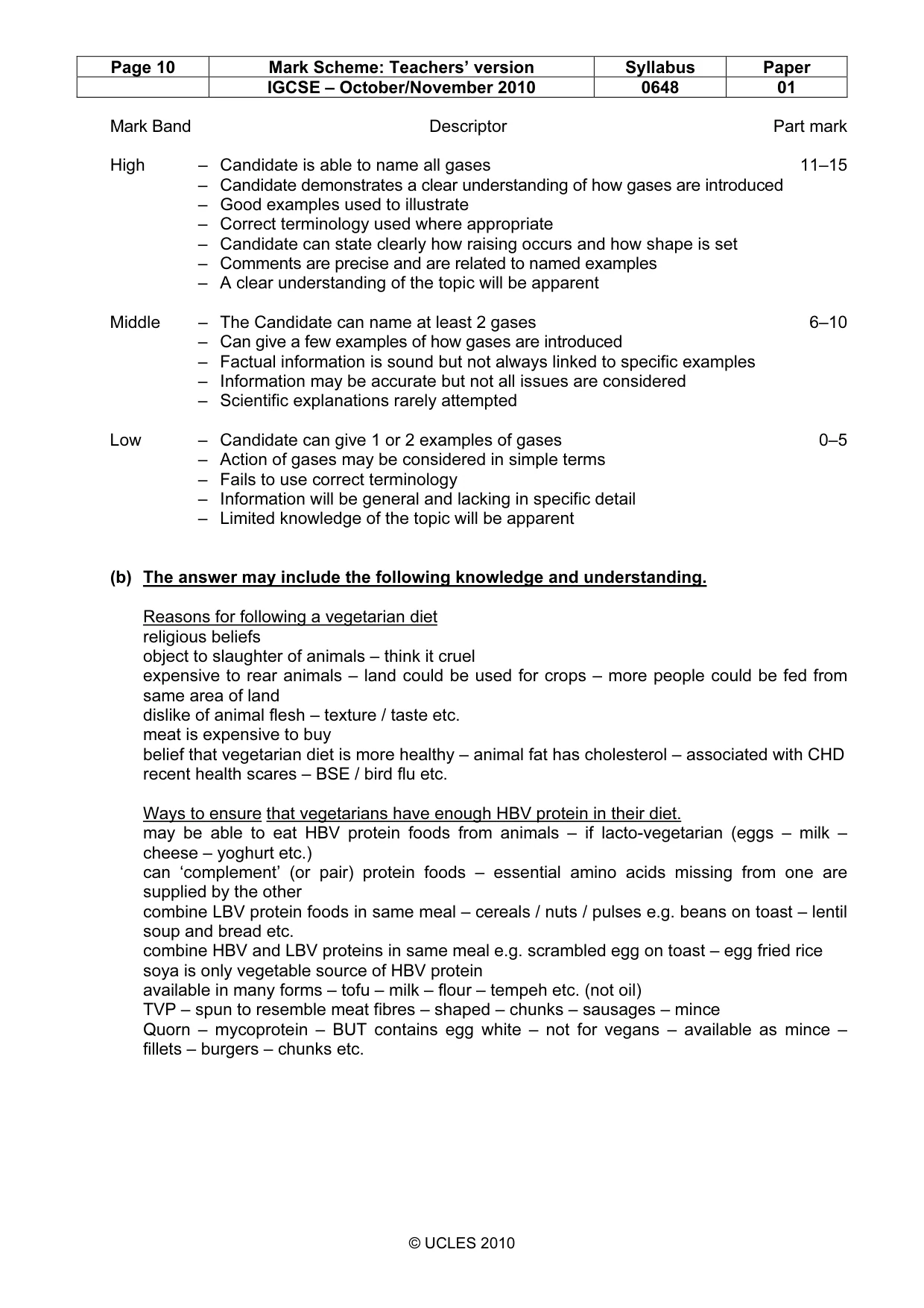 Mark scheme, page 10 of 11