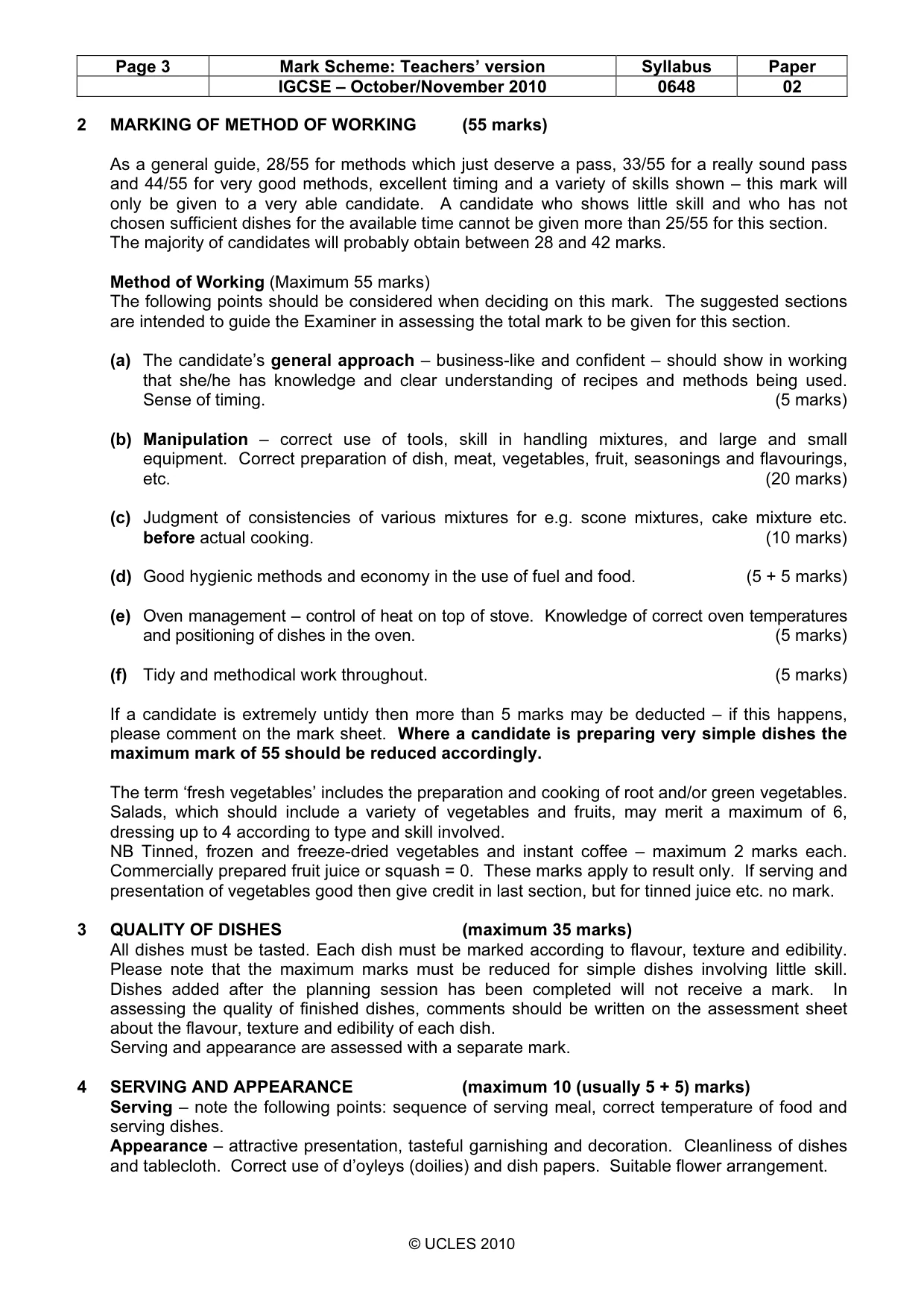 Mark scheme, page 3 of 4