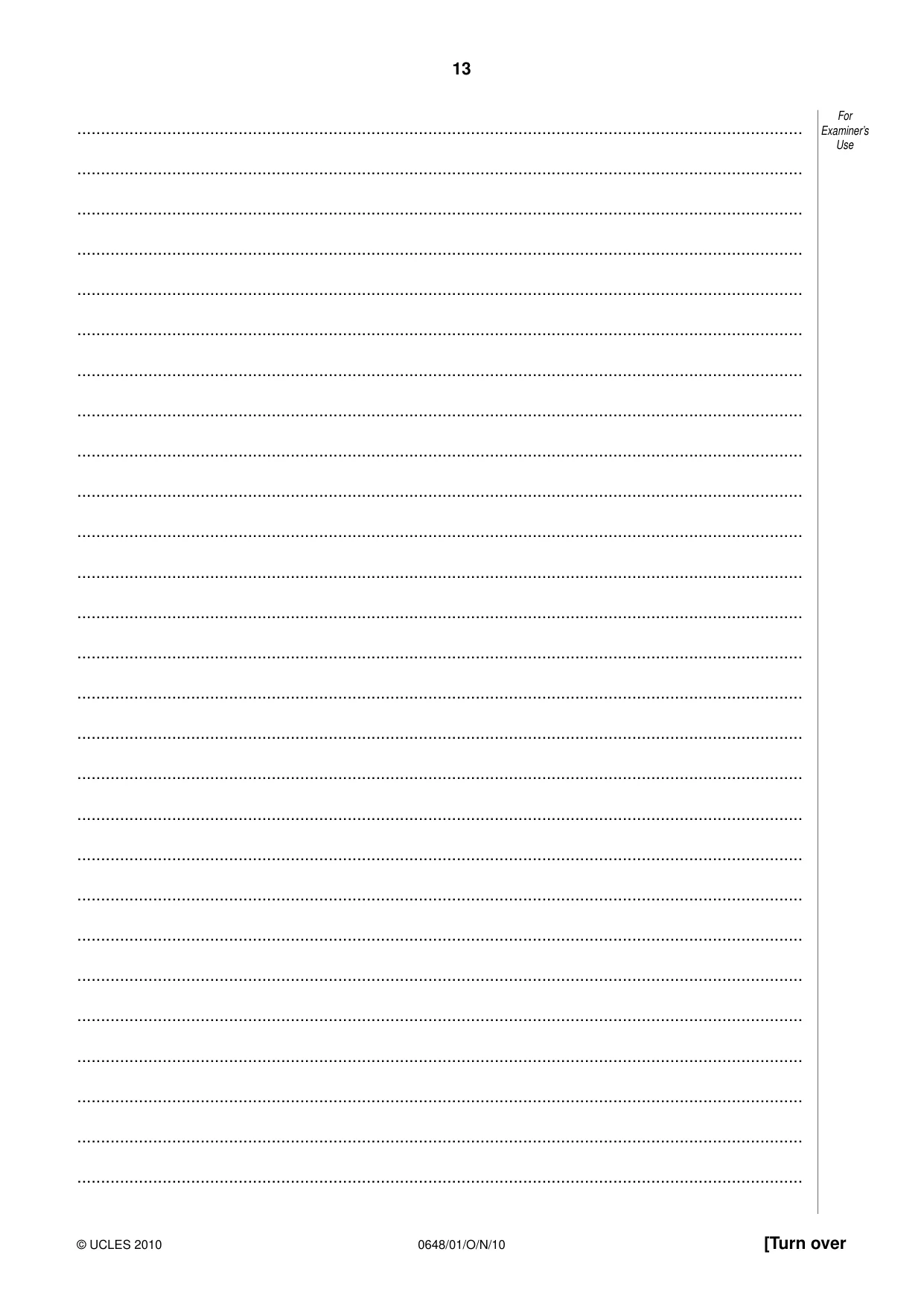 Cambridge IGCSE Food and Nutrition 0648 2010 Oct/Nov Paper 1 · Variant 1 question paper, page 13 of 16