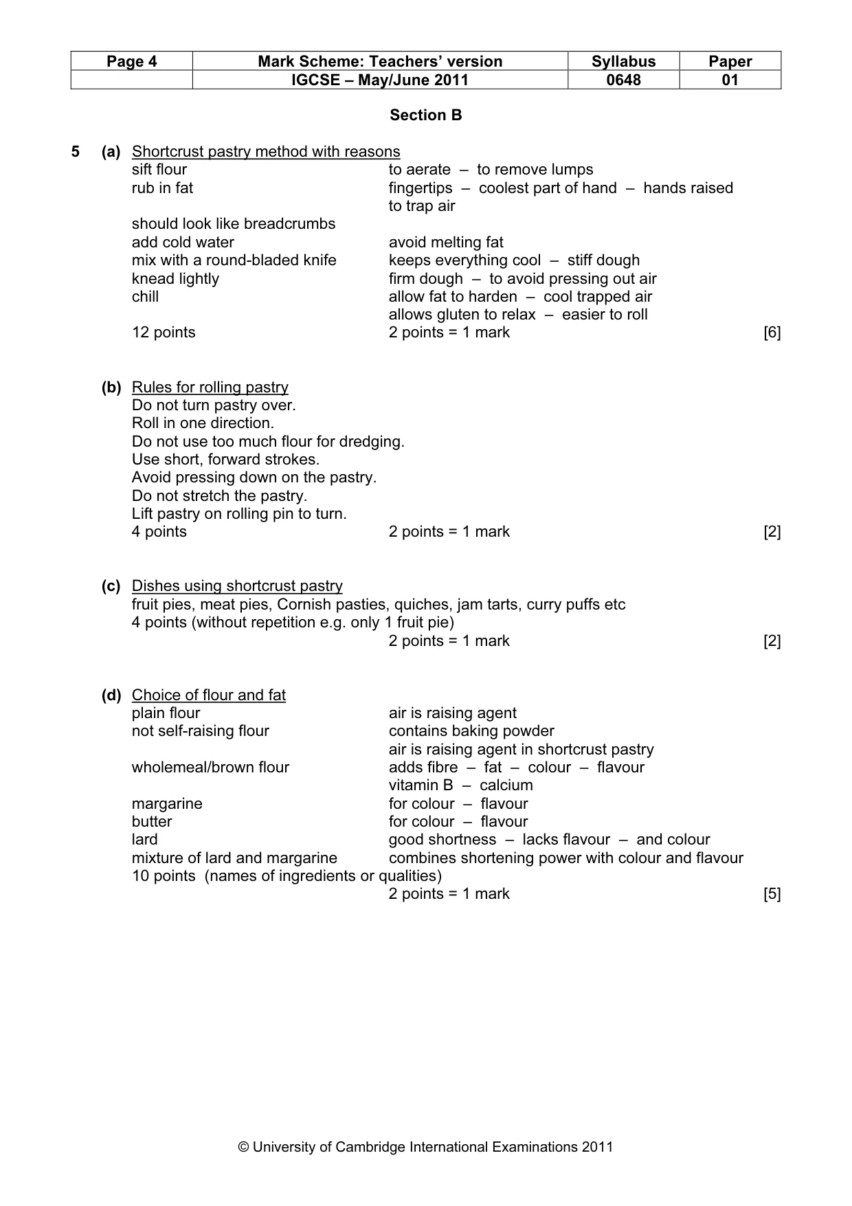Mark scheme, page 4 of 12