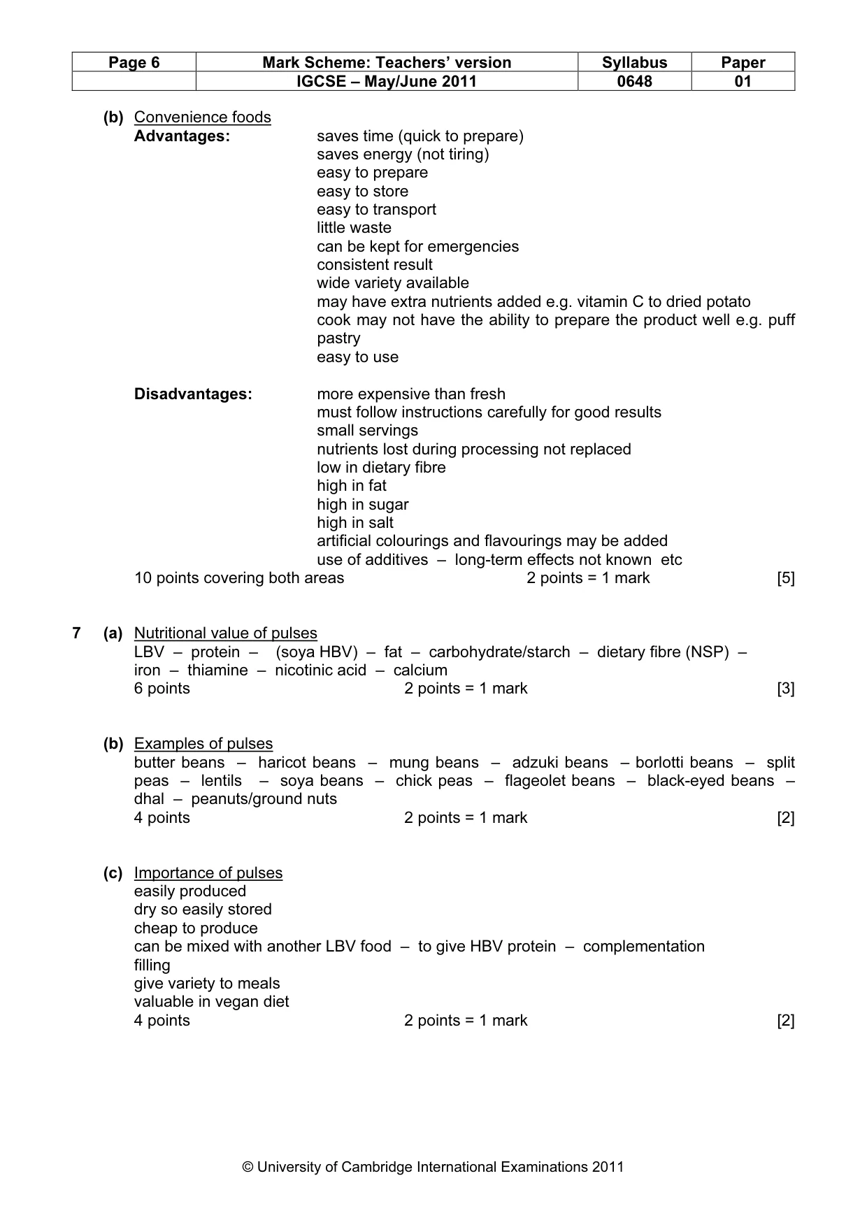 Mark scheme, page 6 of 12