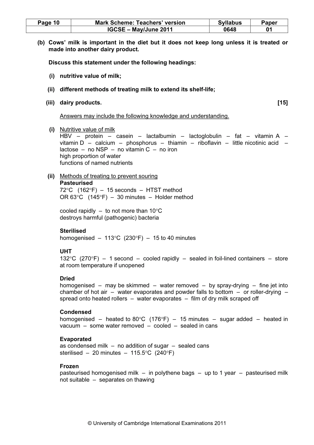 Mark scheme, page 10 of 12