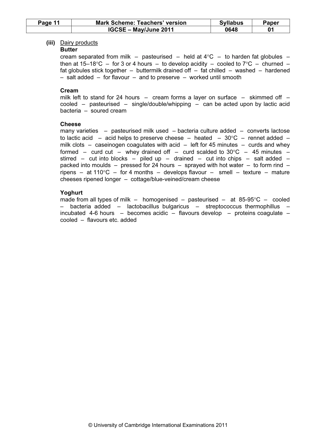 Mark scheme, page 11 of 12