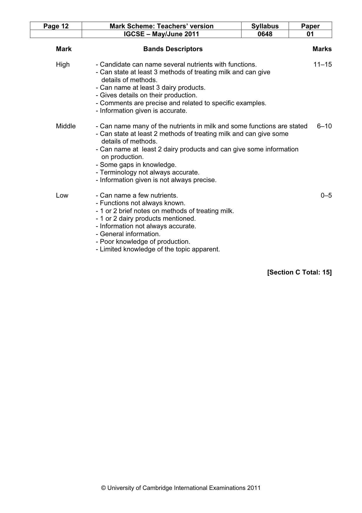 Mark scheme, page 12 of 12