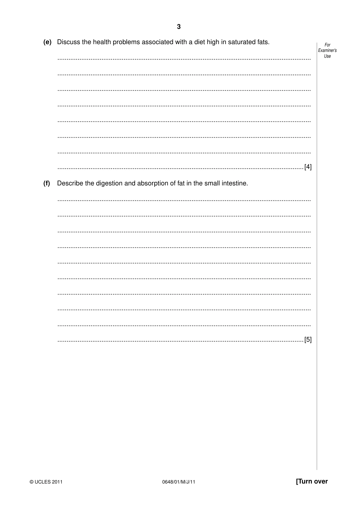 Cambridge IGCSE Food and Nutrition 0648 2011 May/June Paper 1 · Variant 1 question paper, page 3 of 12