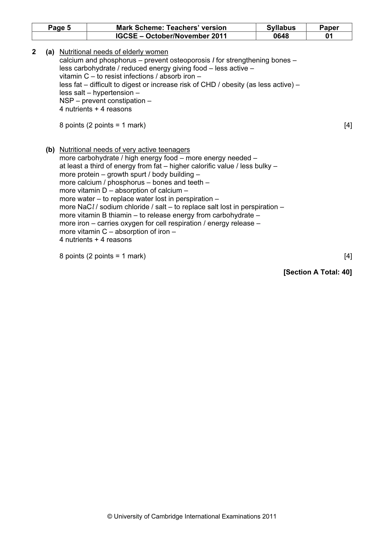 Mark scheme, page 5 of 14