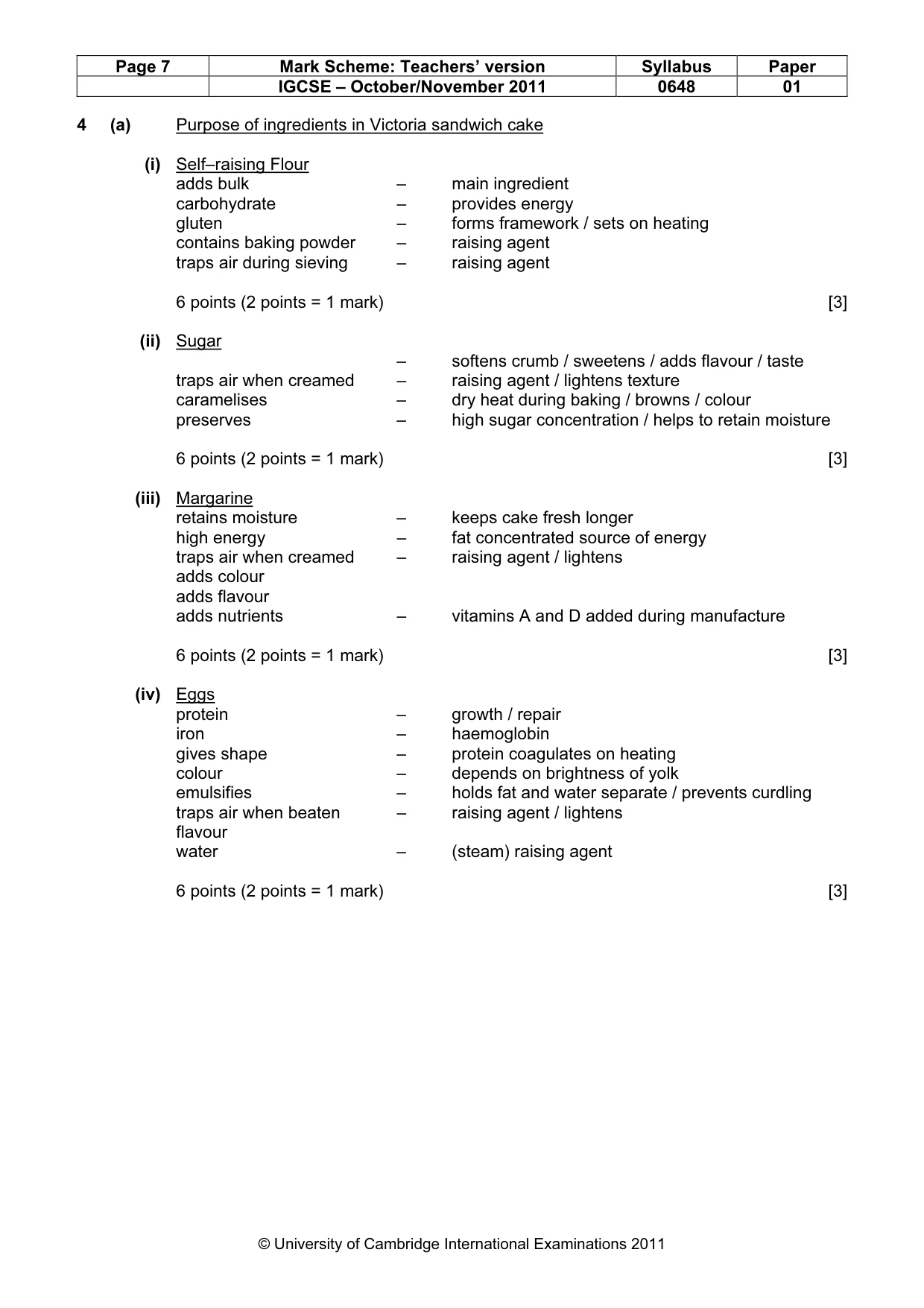 Mark scheme, page 7 of 14