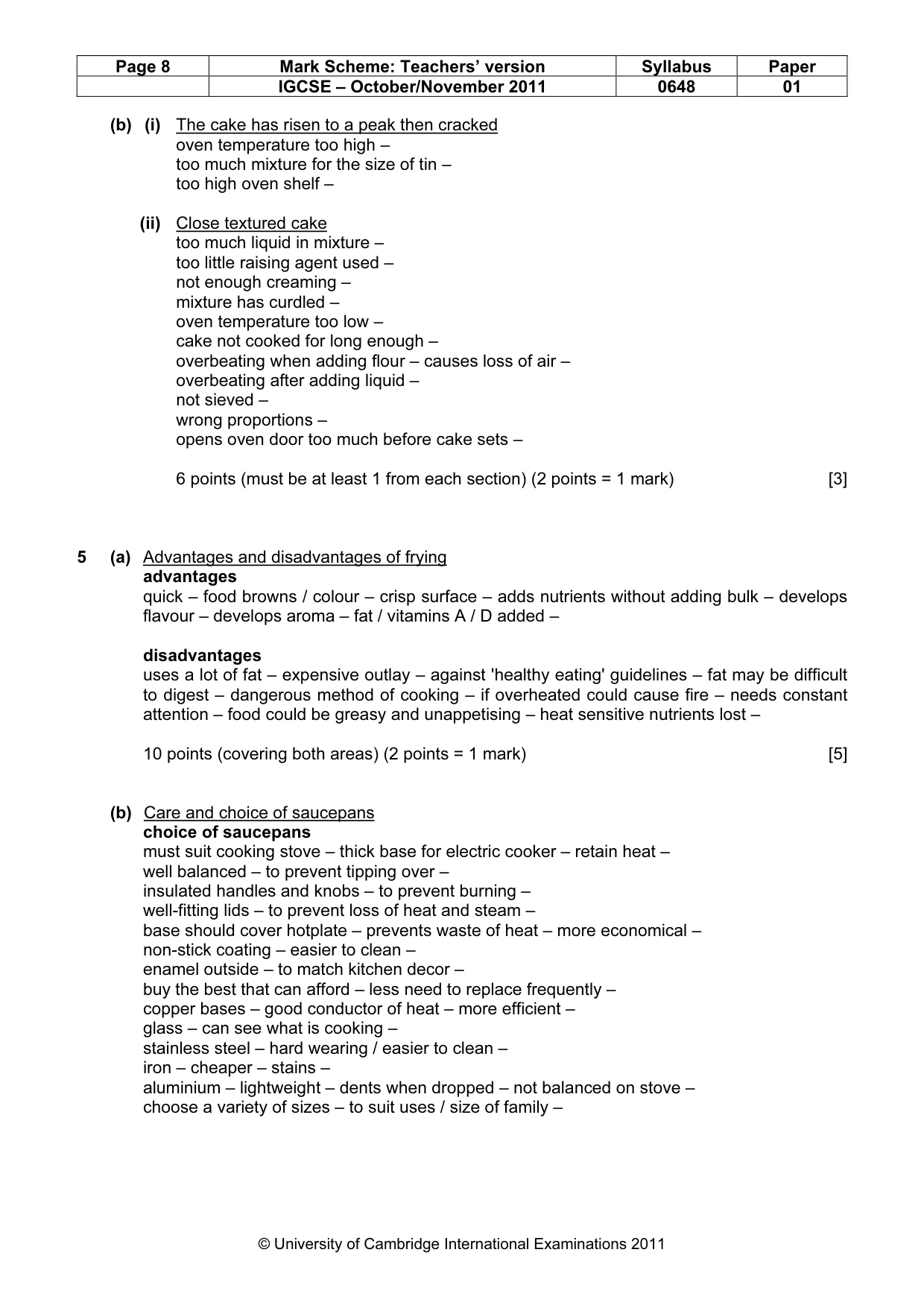 Mark scheme, page 8 of 14