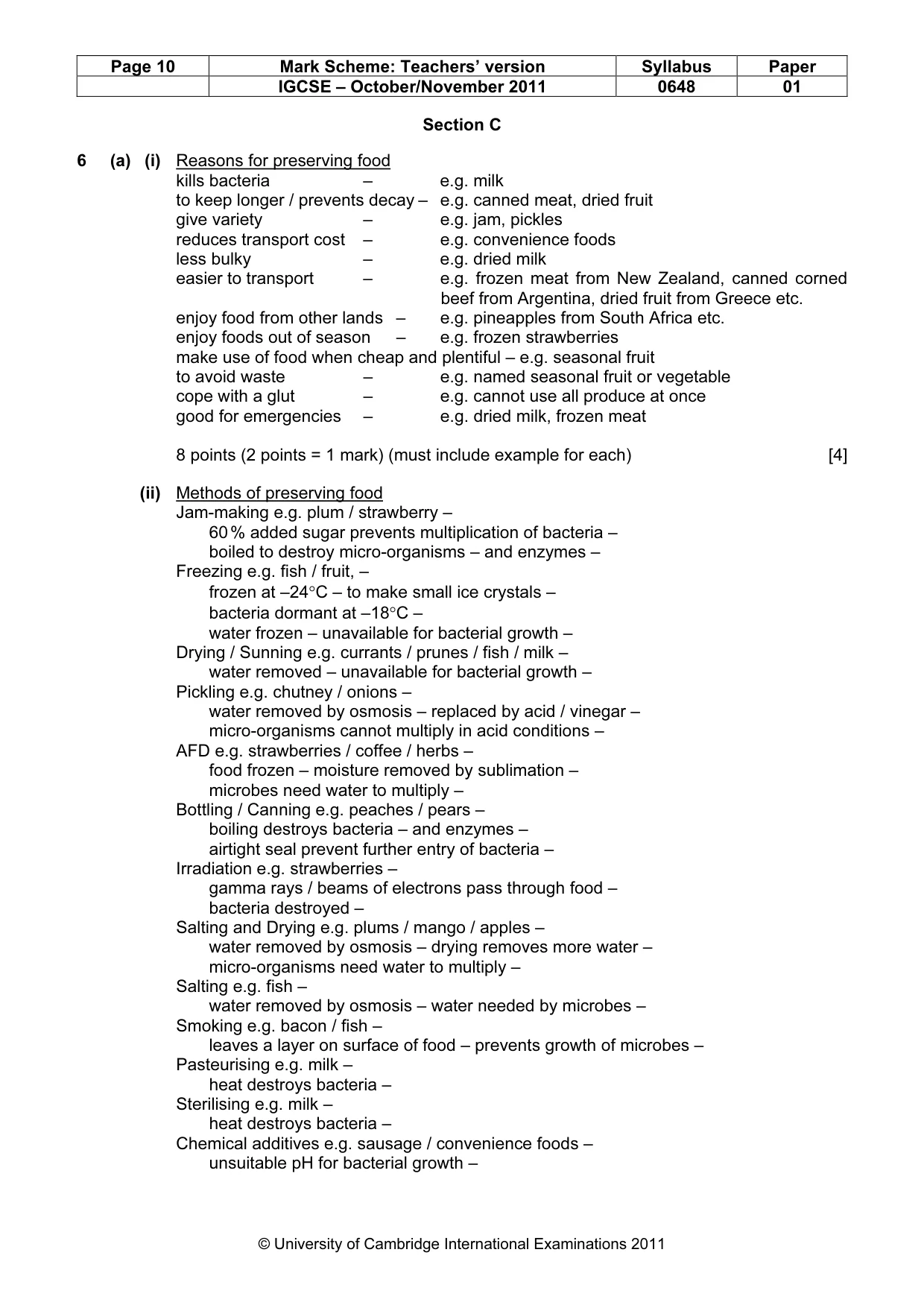 Mark scheme, page 10 of 14