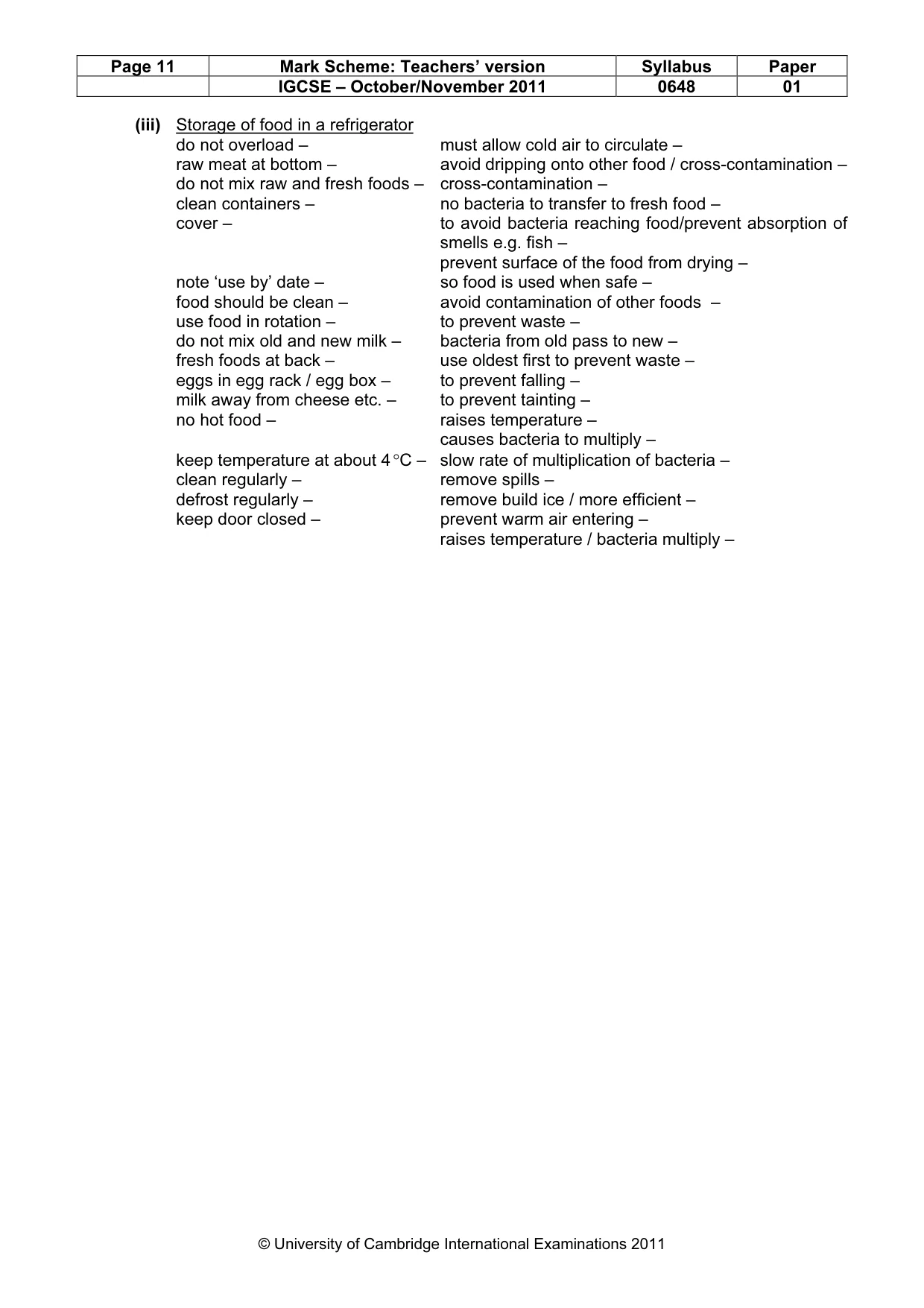Mark scheme, page 11 of 14