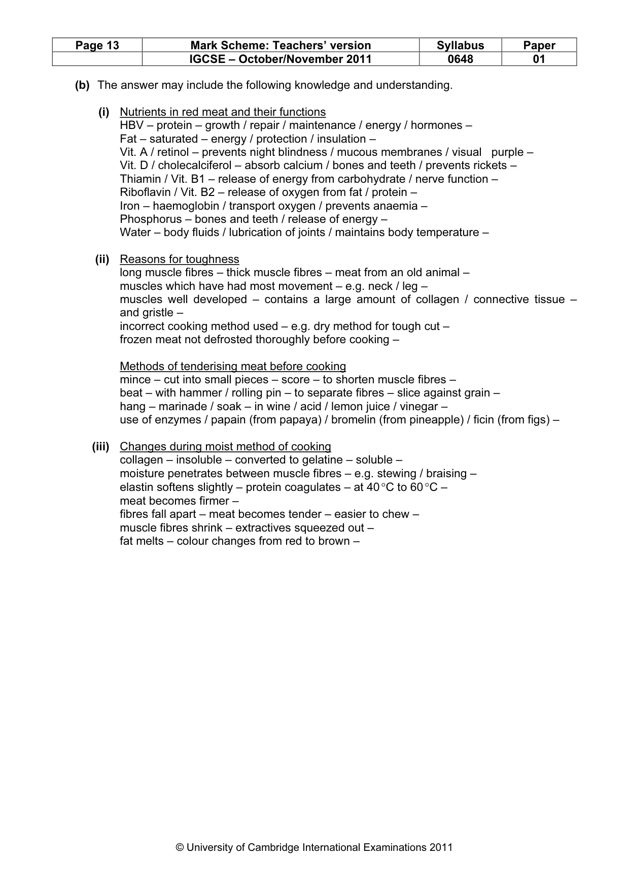 Mark scheme, page 13 of 14