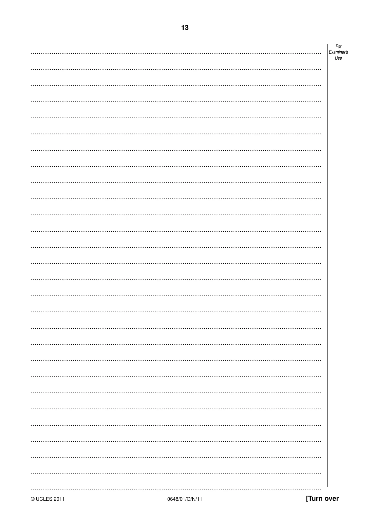 Cambridge IGCSE Food and Nutrition 0648 2011 Oct/Nov Paper 1 · Variant 1 question paper, page 13 of 16