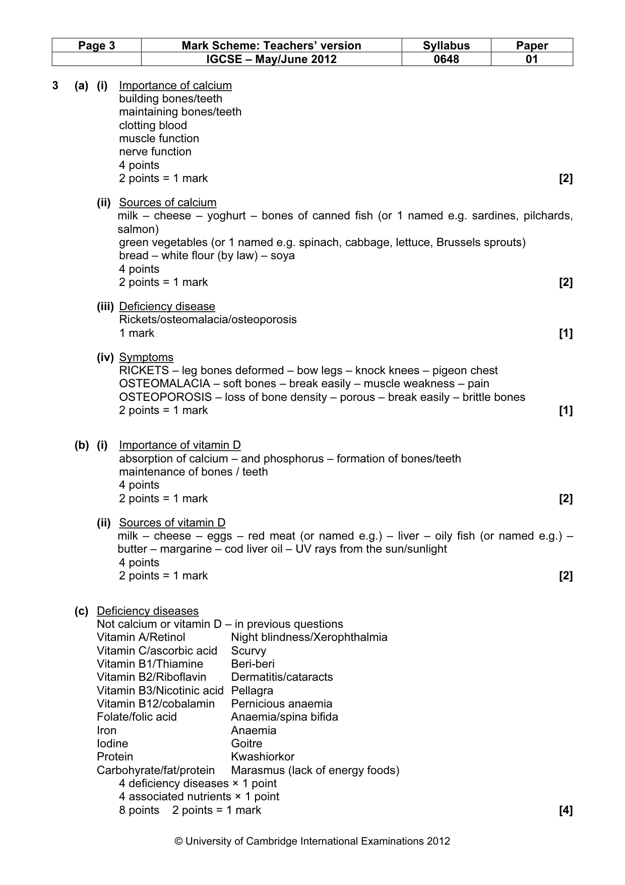 Mark scheme, page 3 of 12