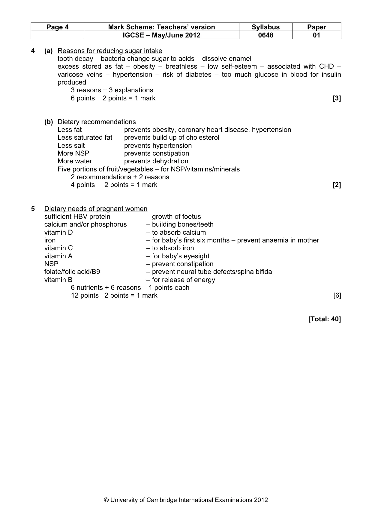 Mark scheme, page 4 of 12