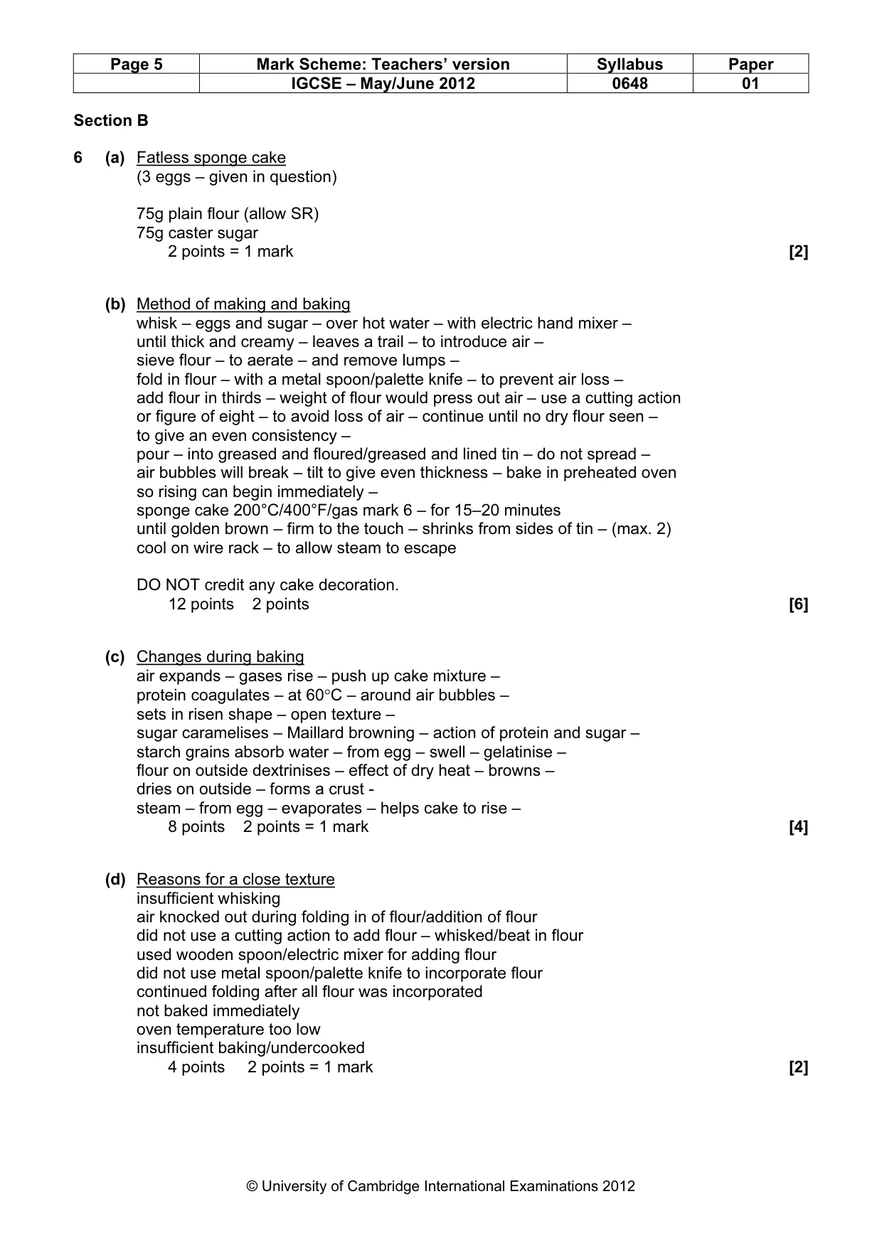 Mark scheme, page 5 of 12