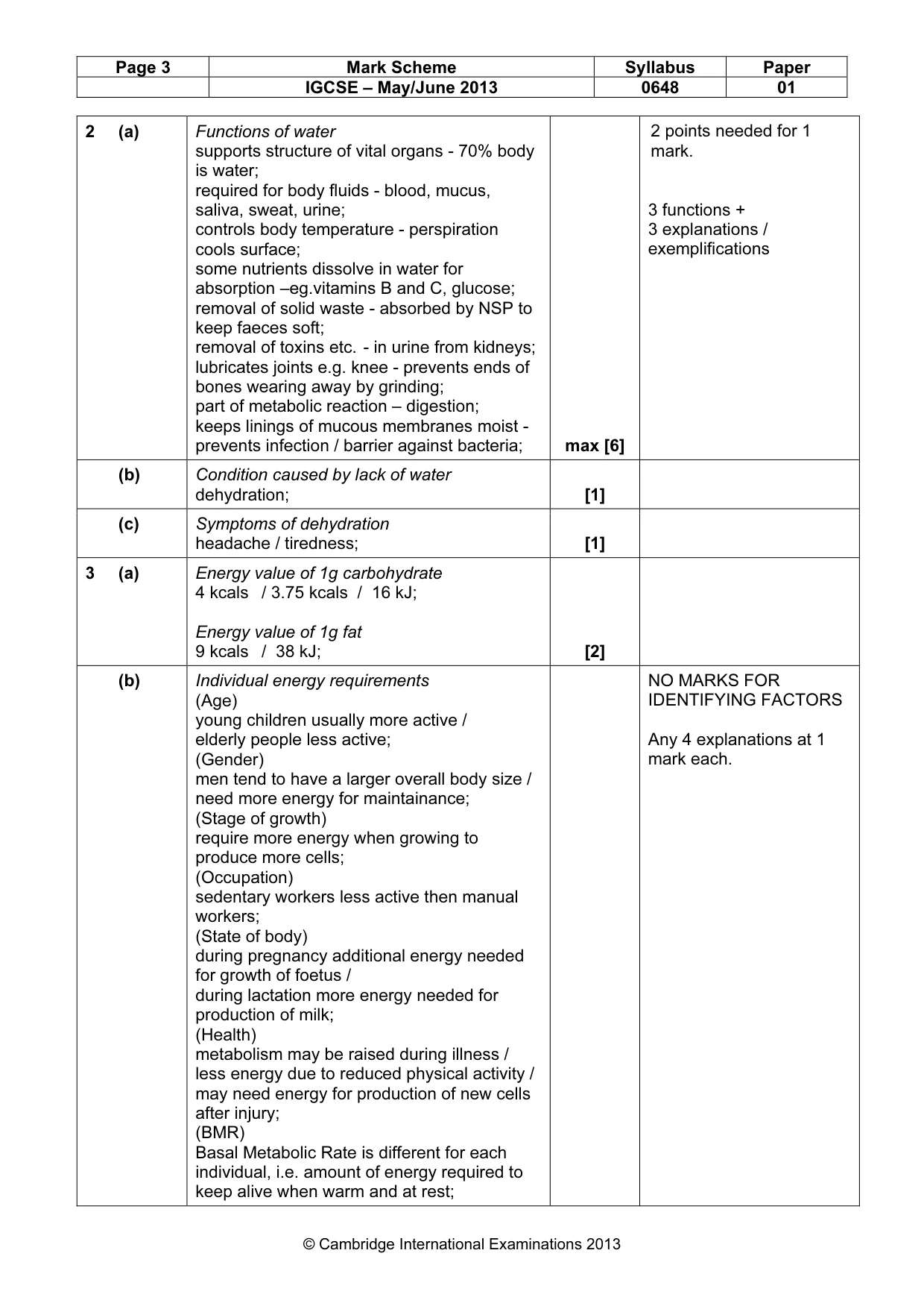 Mark scheme, page 3 of 11