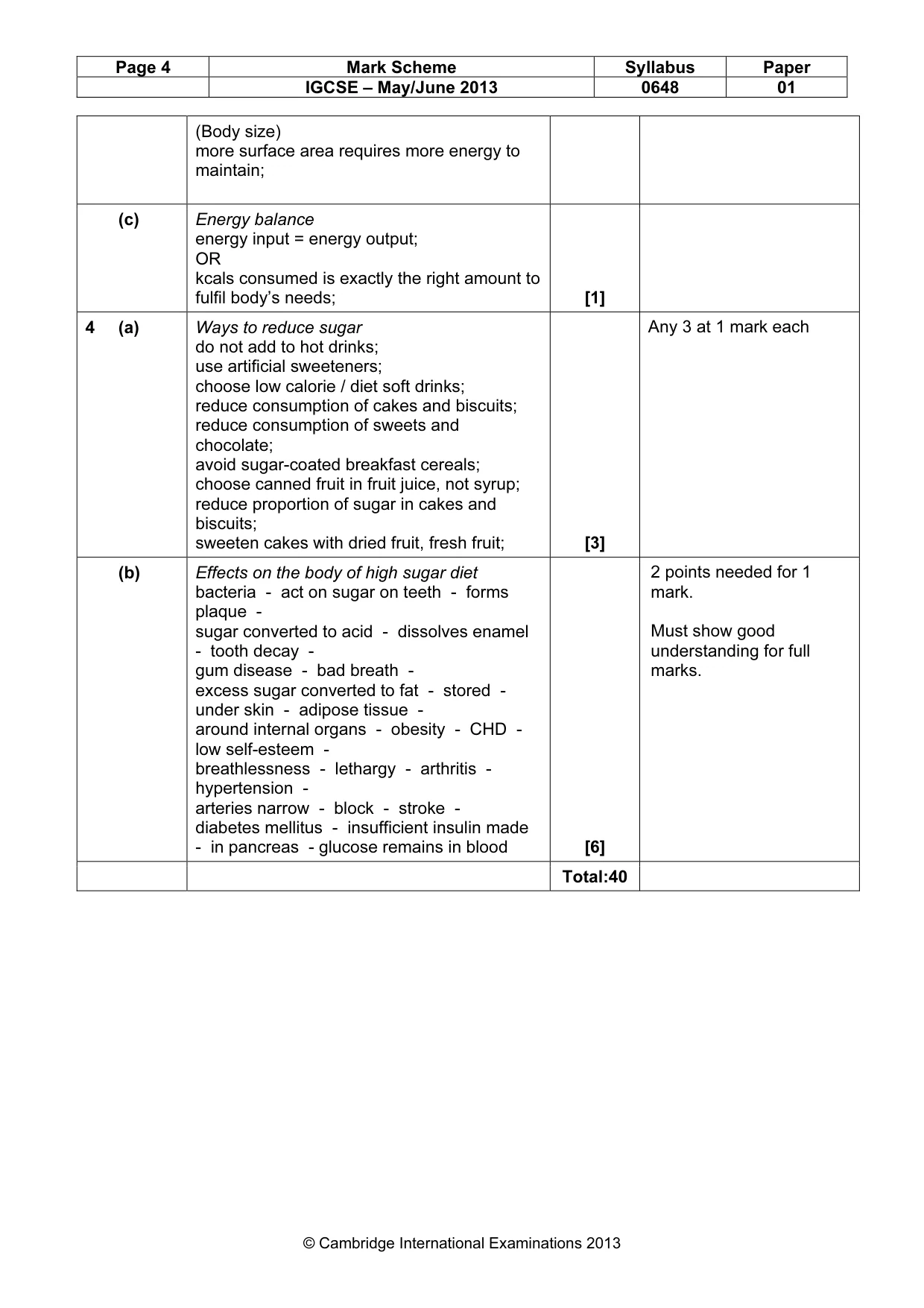 Mark scheme, page 4 of 11