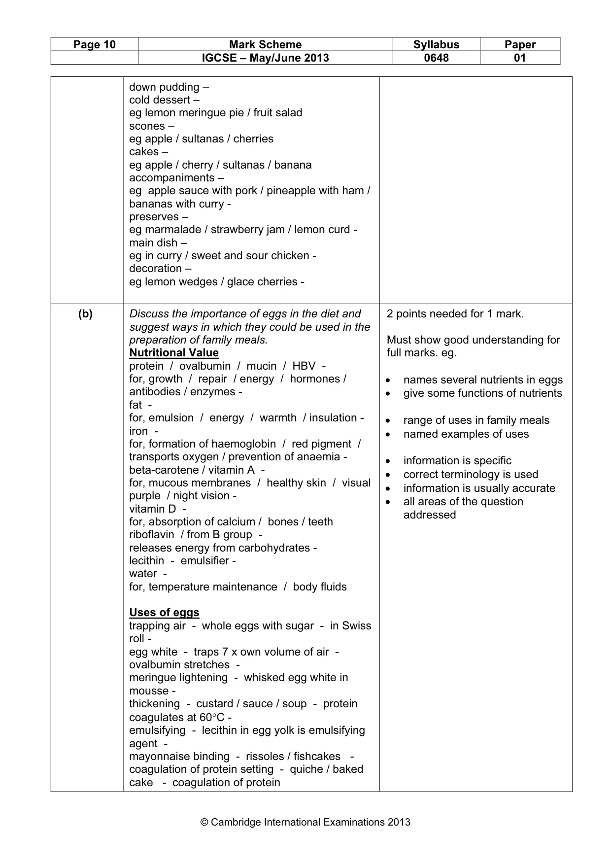 Mark scheme, page 10 of 11