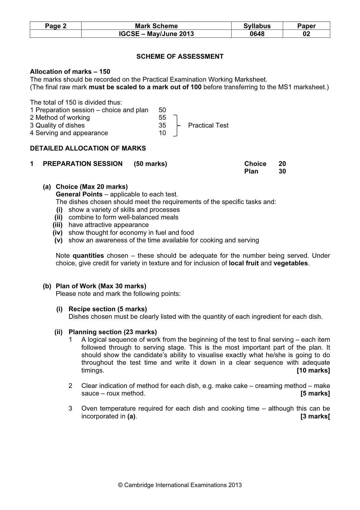 Mark scheme, page 2 of 6