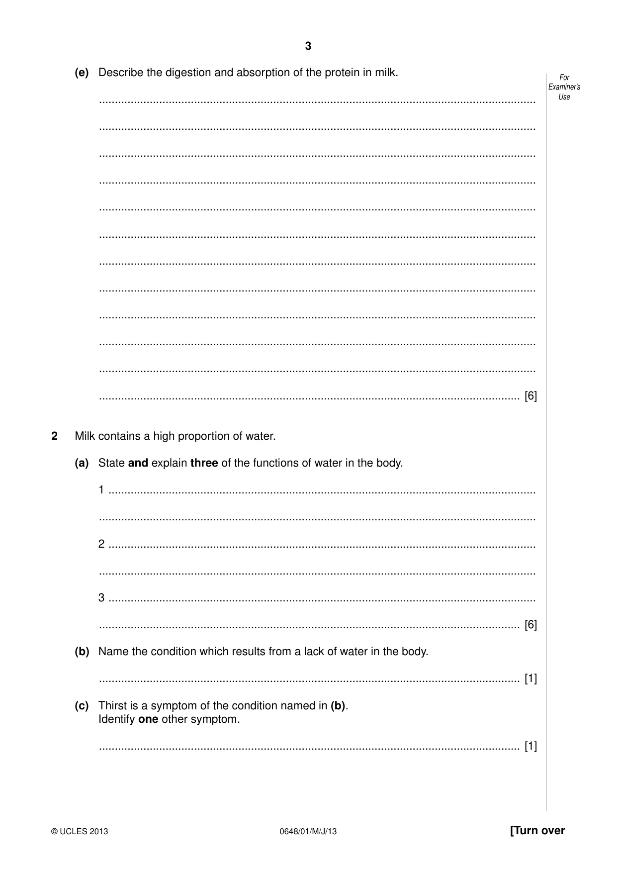 Cambridge IGCSE Food and Nutrition 0648 2013 May/June Paper 1 · Variant 1 question paper, page 3 of 16