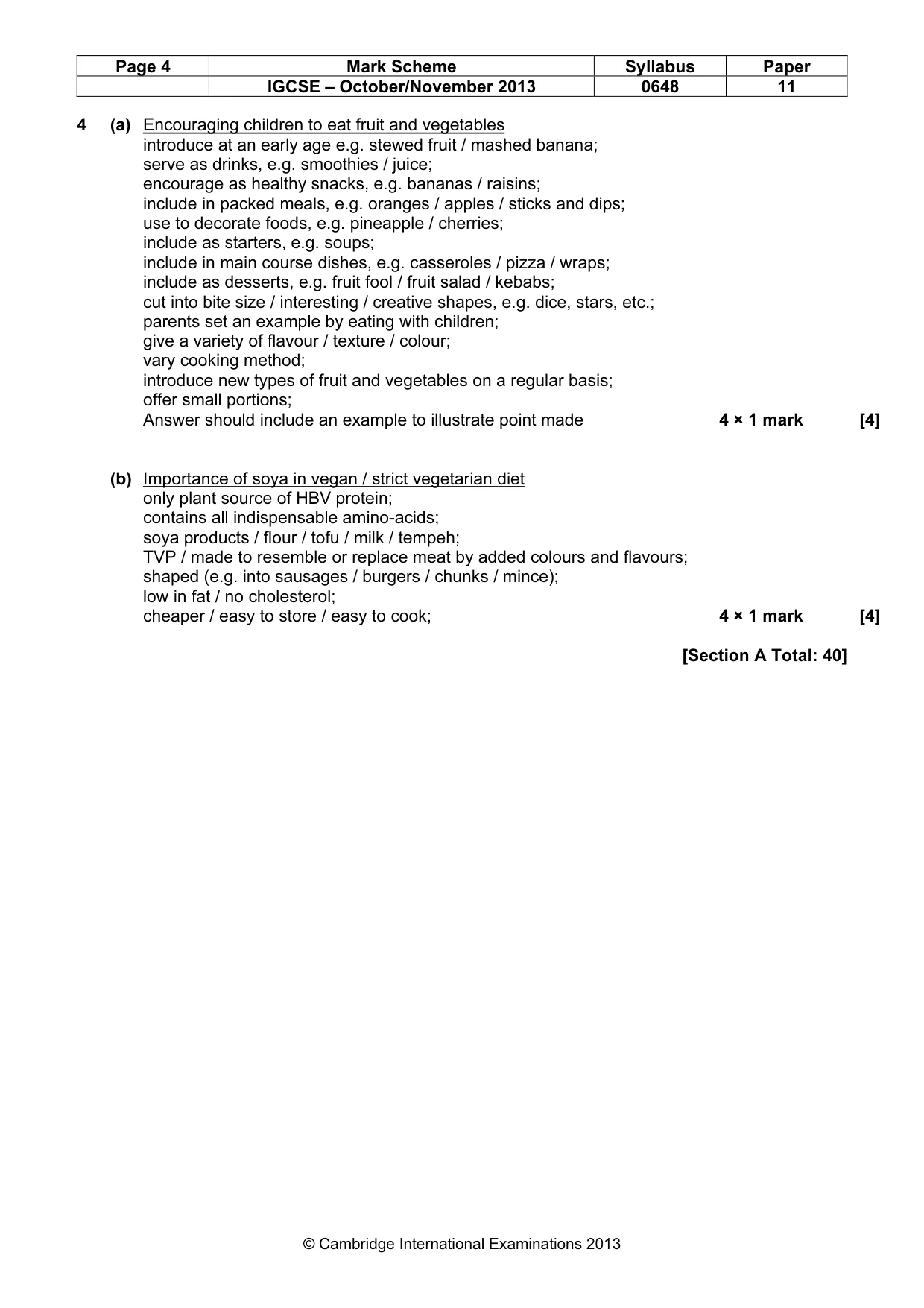 Mark scheme, page 4 of 13