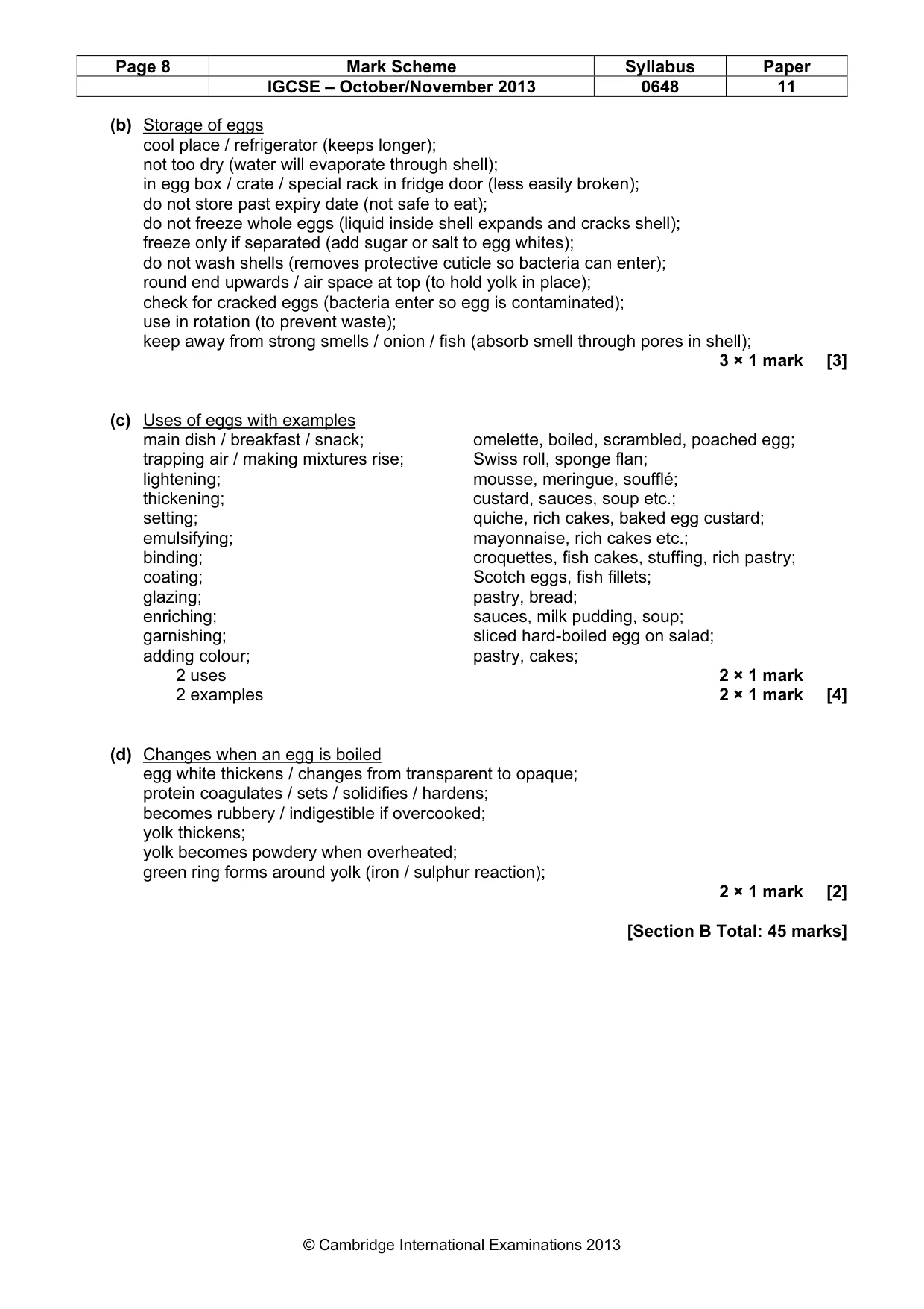 Mark scheme, page 8 of 13