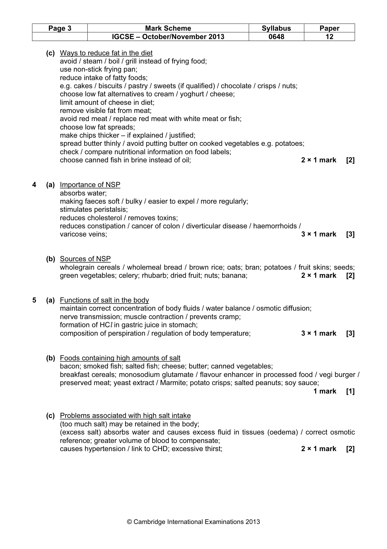 Mark scheme, page 3 of 12