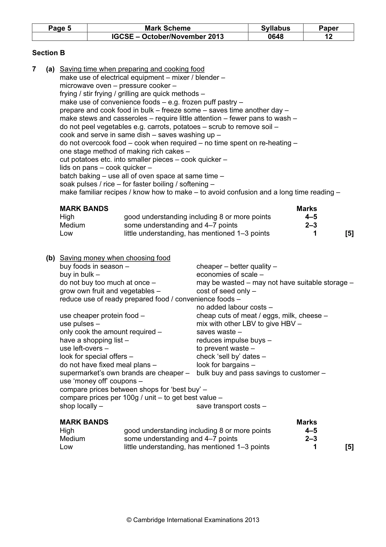 Mark scheme, page 5 of 12