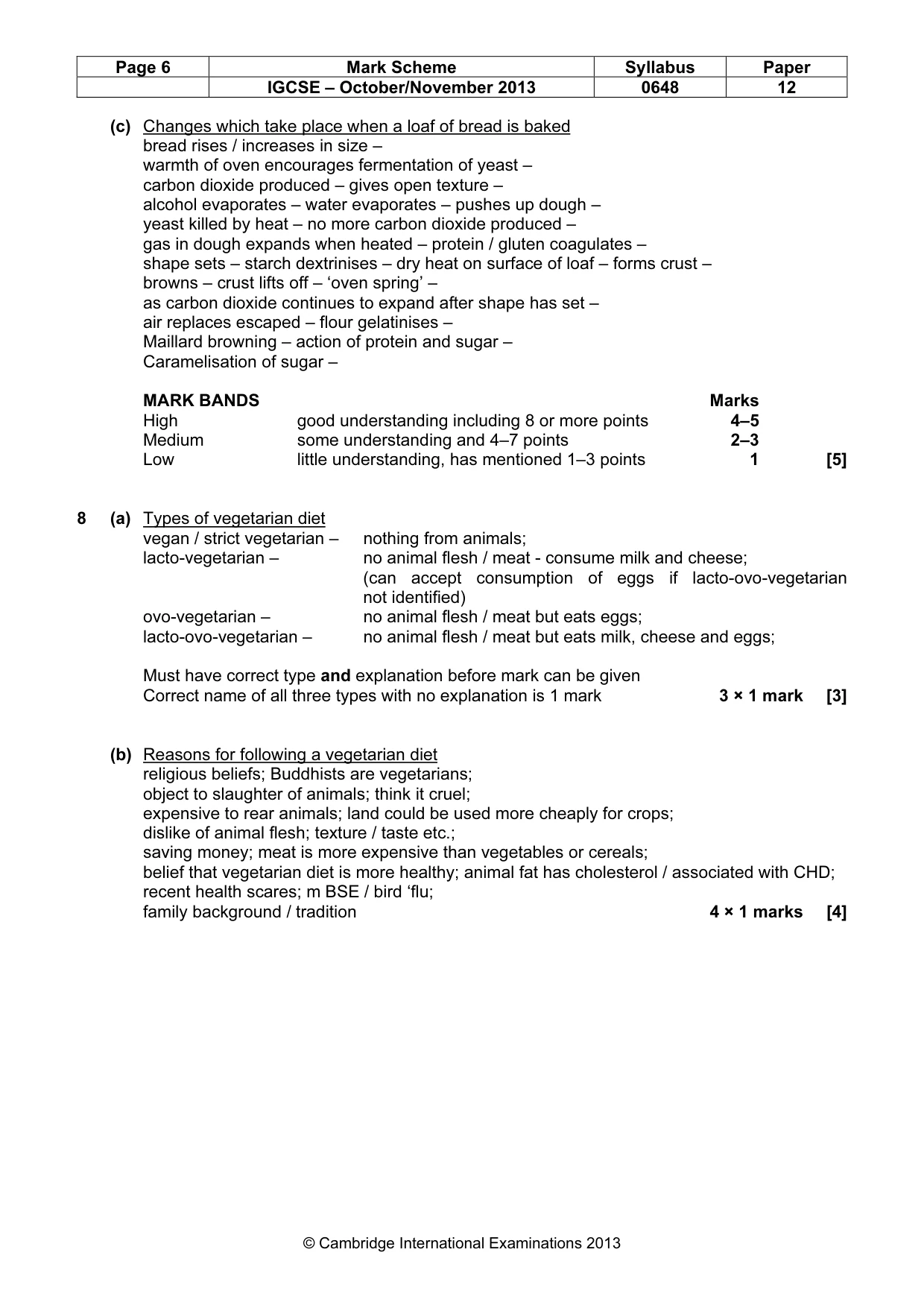 Mark scheme, page 6 of 12