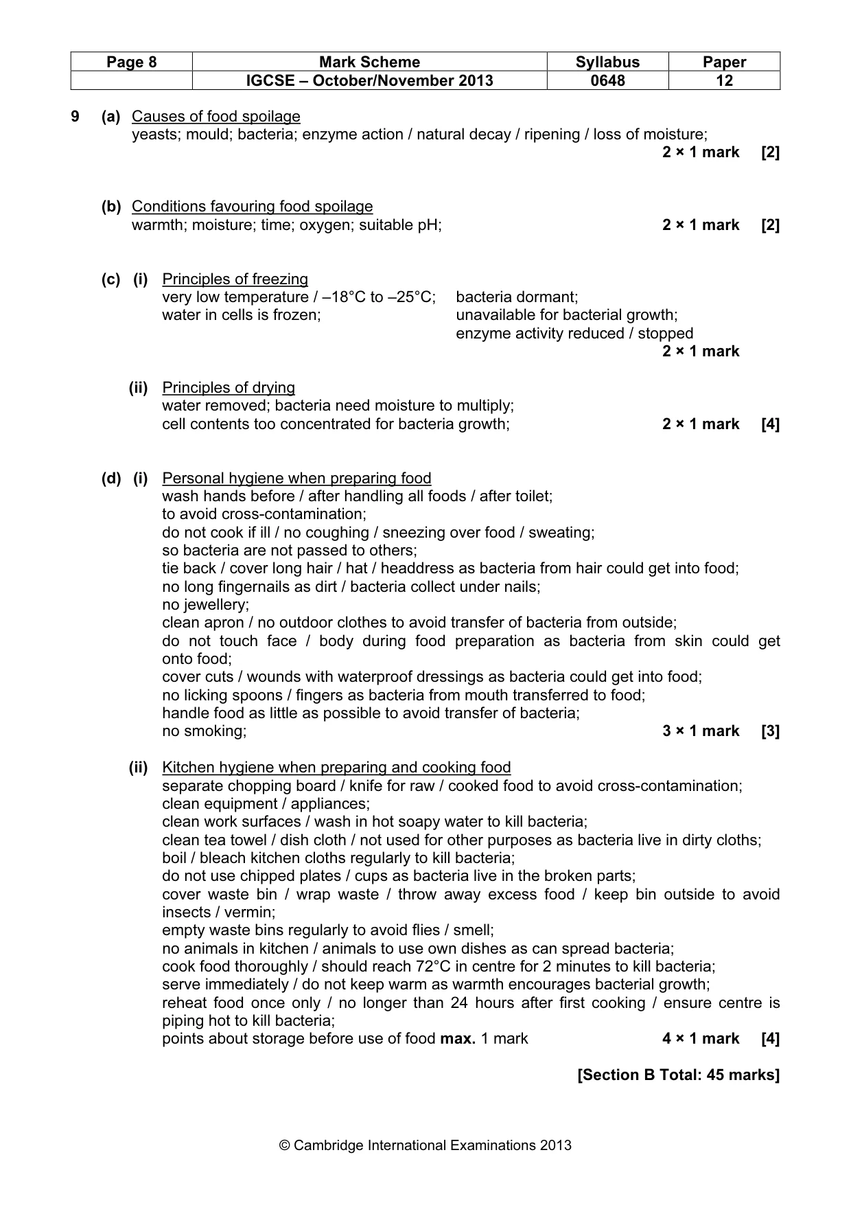 Mark scheme, page 8 of 12