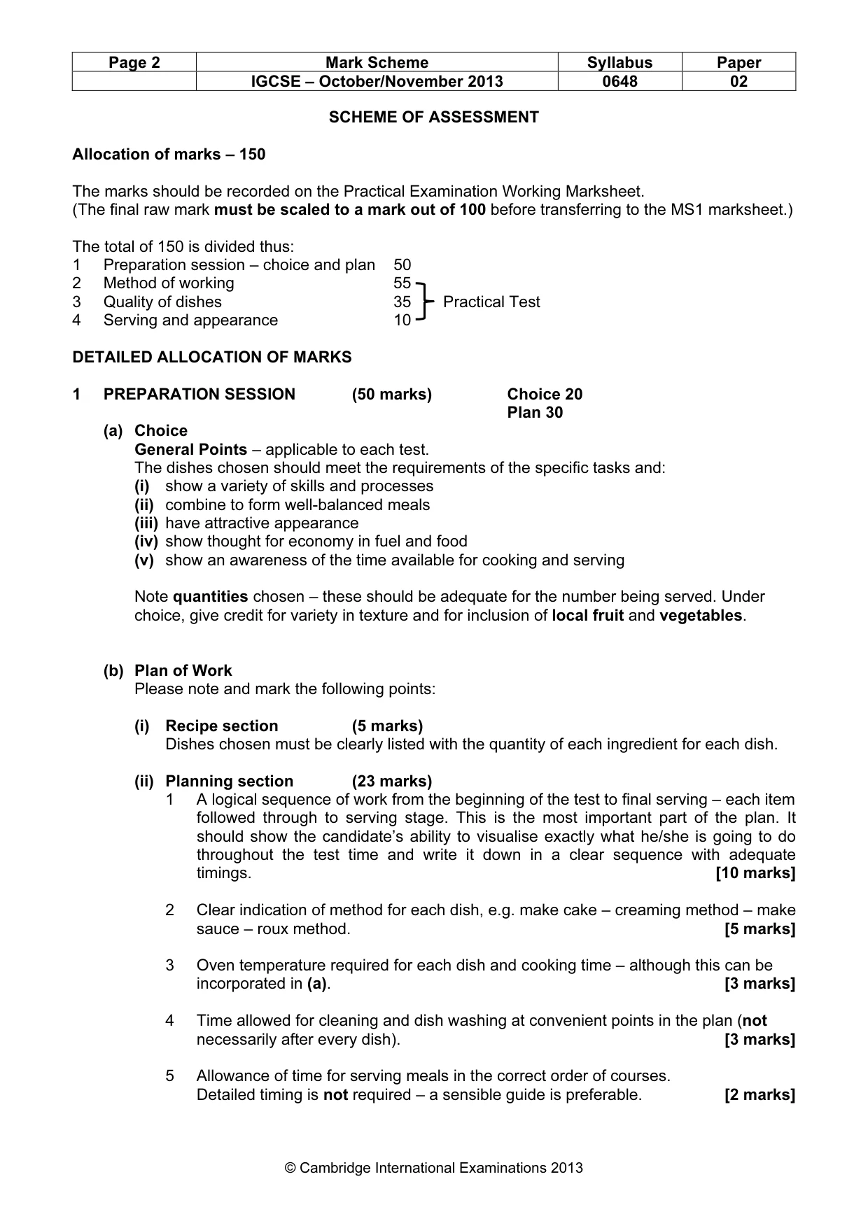 Mark scheme, page 2 of 6