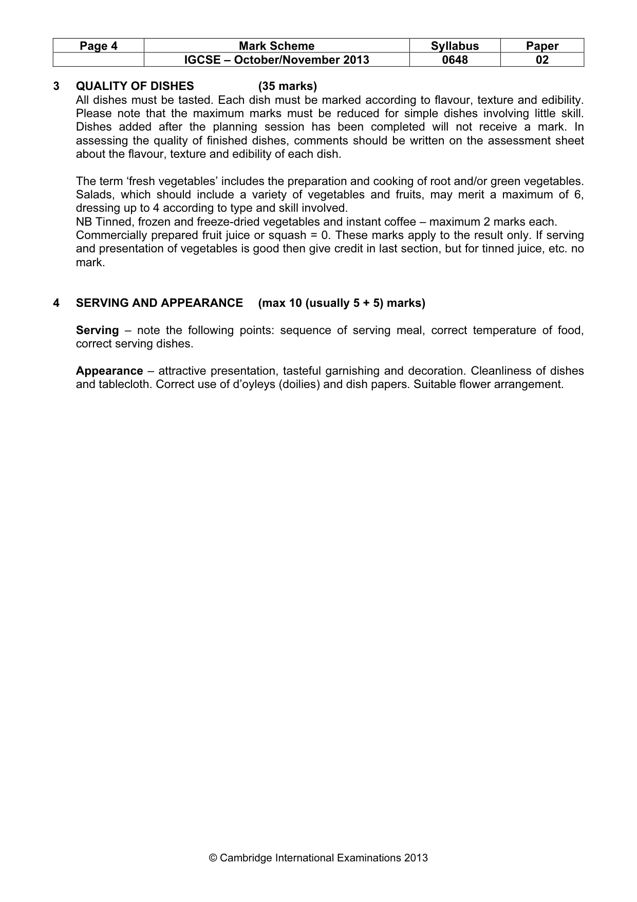 Mark scheme, page 4 of 6