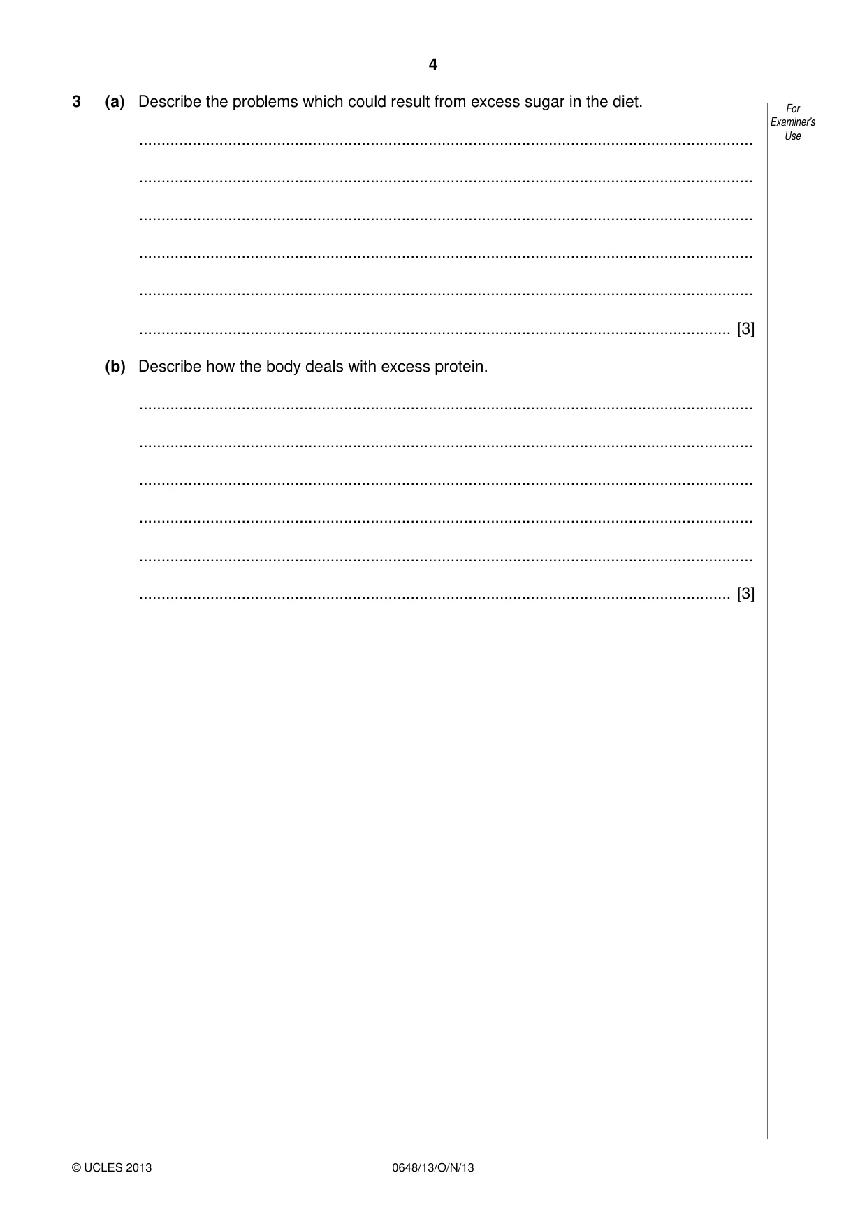 Cambridge IGCSE Food and Nutrition 0648 2013 Oct/Nov Paper 1 · Variant 3 question paper, page 4 of 12